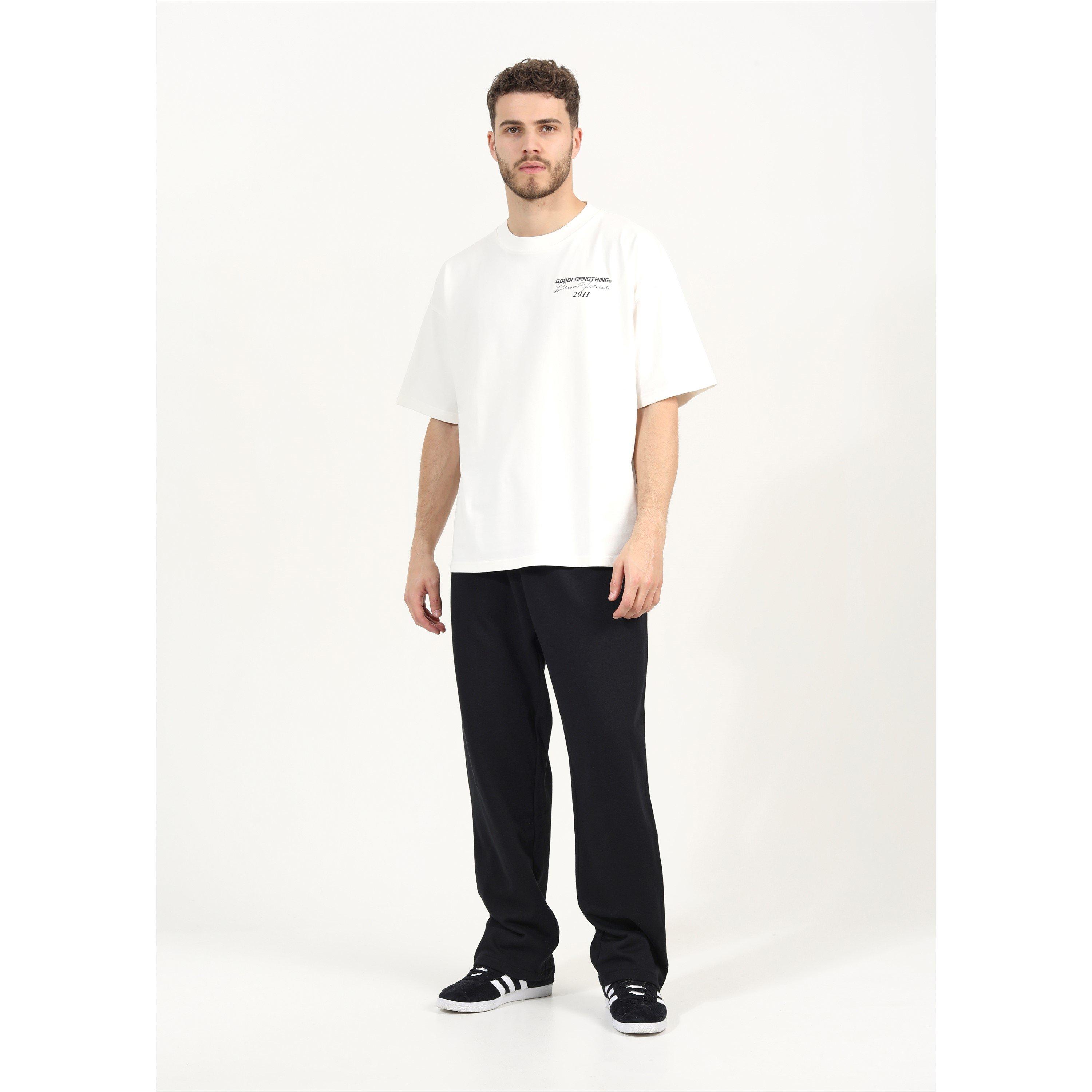 Brave Soul Men's Bs Wide Leg Joggers With Open Hem - Black - Small