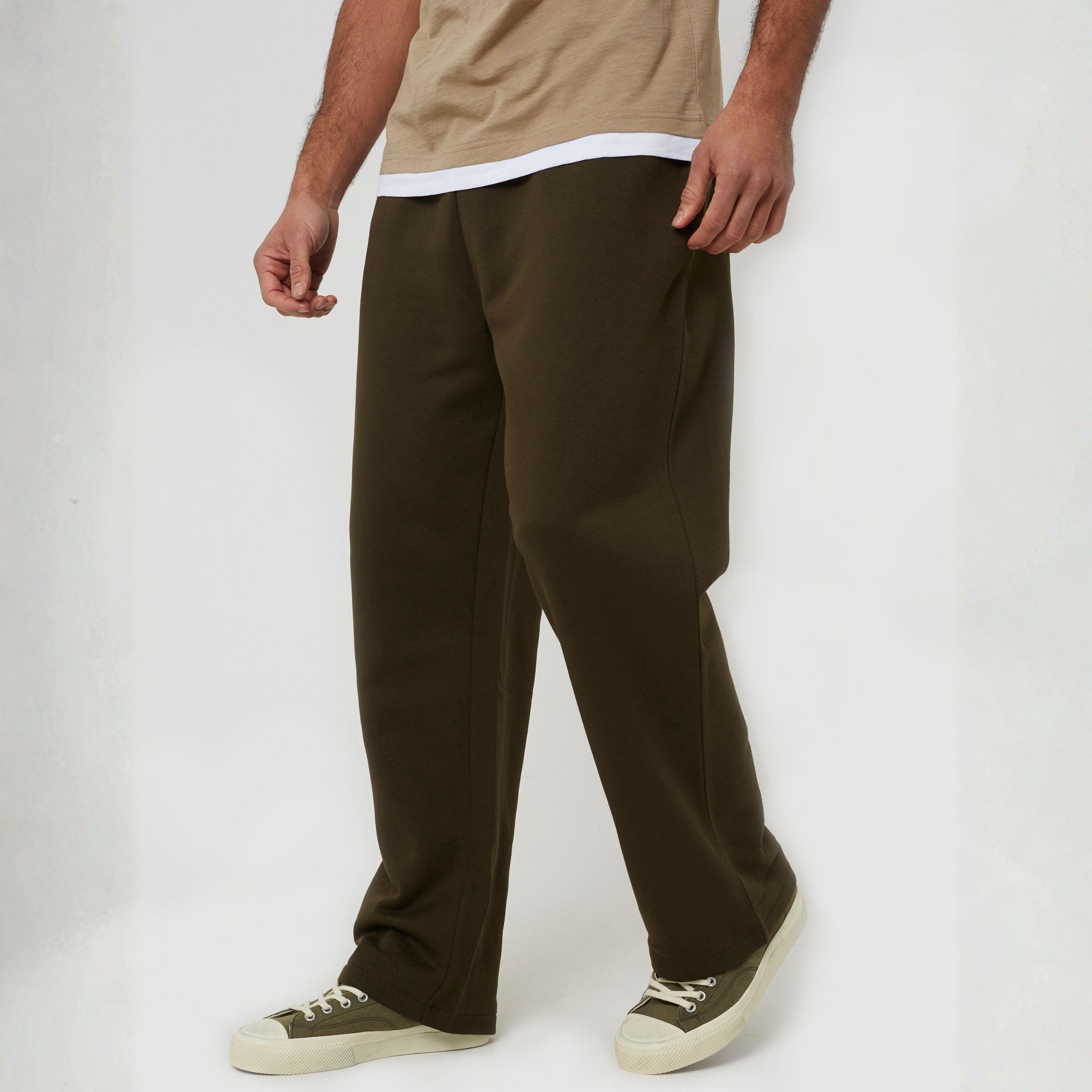 Brave Soul Men's Bs Wide Leg Joggers With Open Hem - Khaki - Small