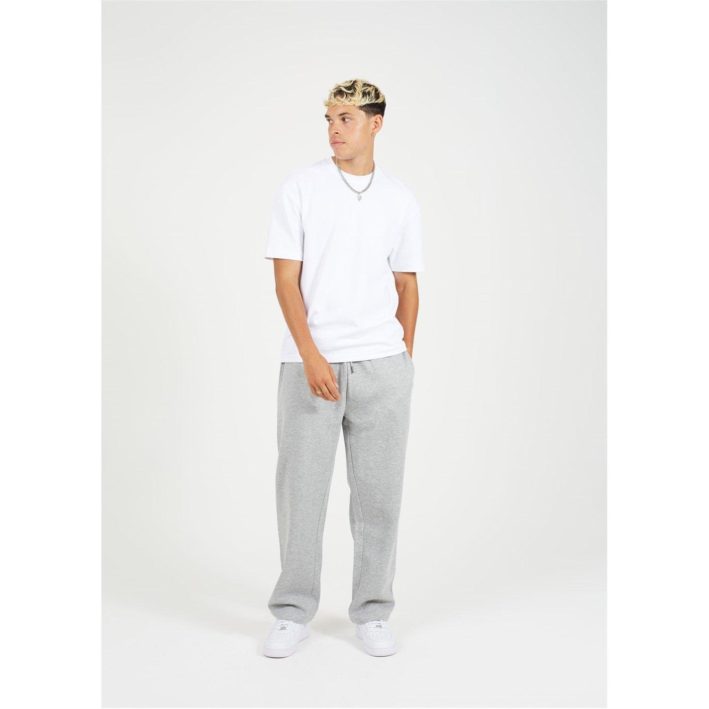 Grey Marl - Brave Soul - Wide Leg Joggers Mens - 4