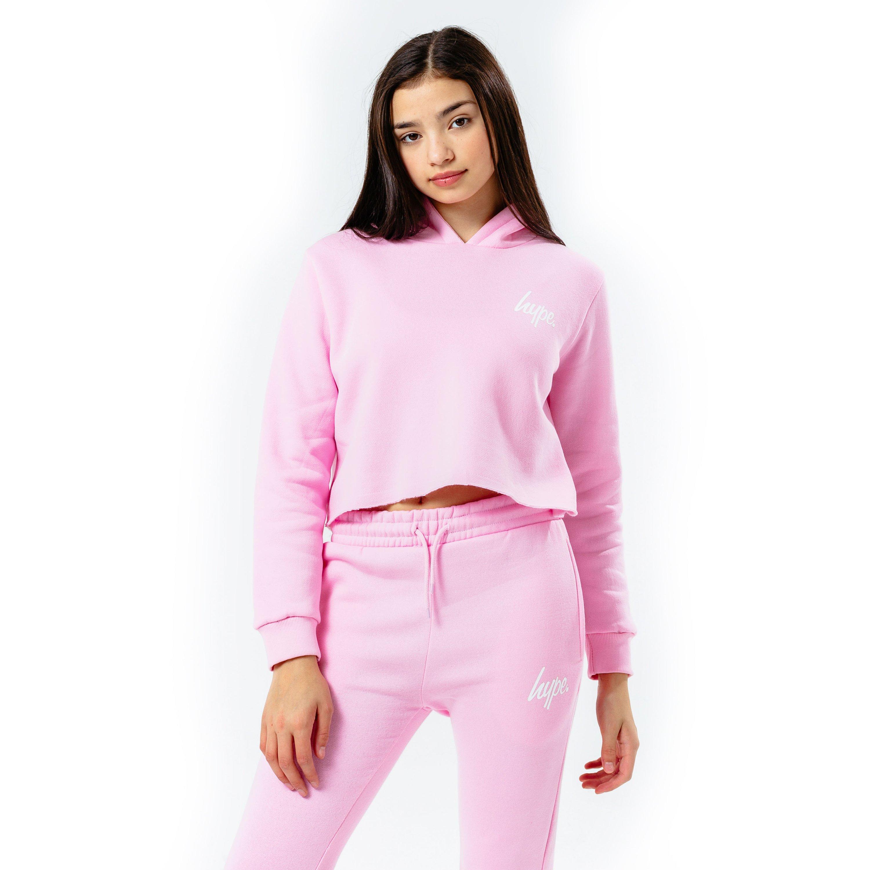 Roze - Hype - Kids Crop Pullover Hoodie and Jogger Set - 3