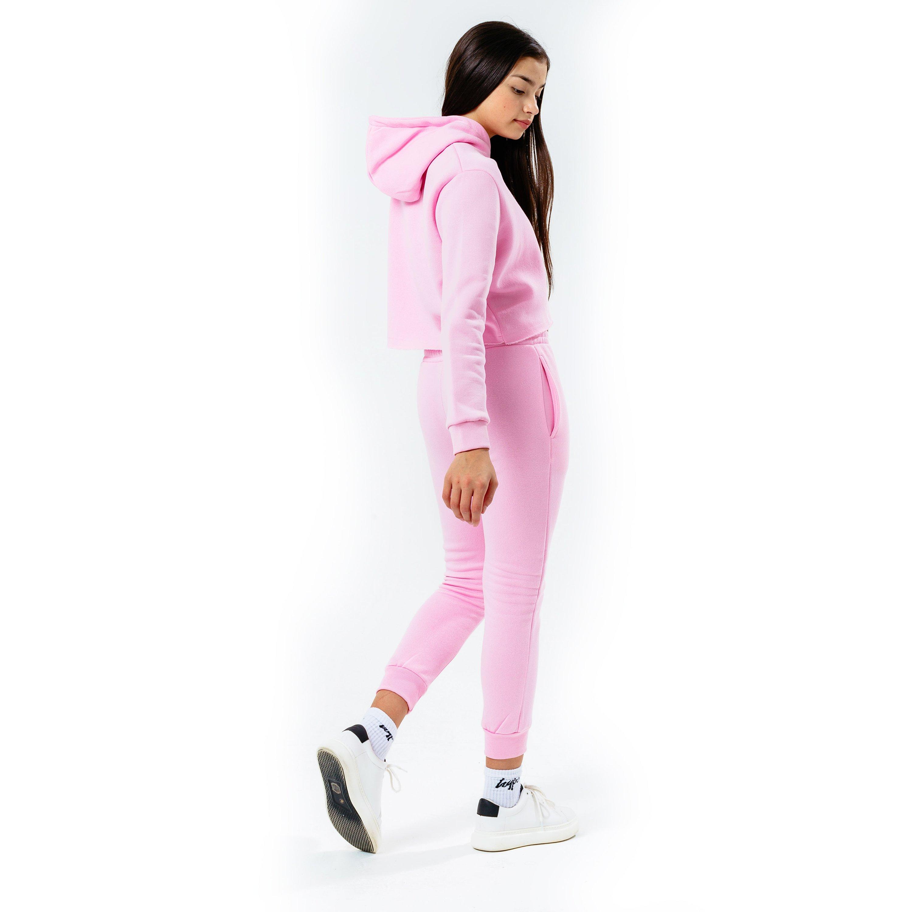 Roze - Hype - Kids Crop Pullover Hoodie and Jogger Set - 4