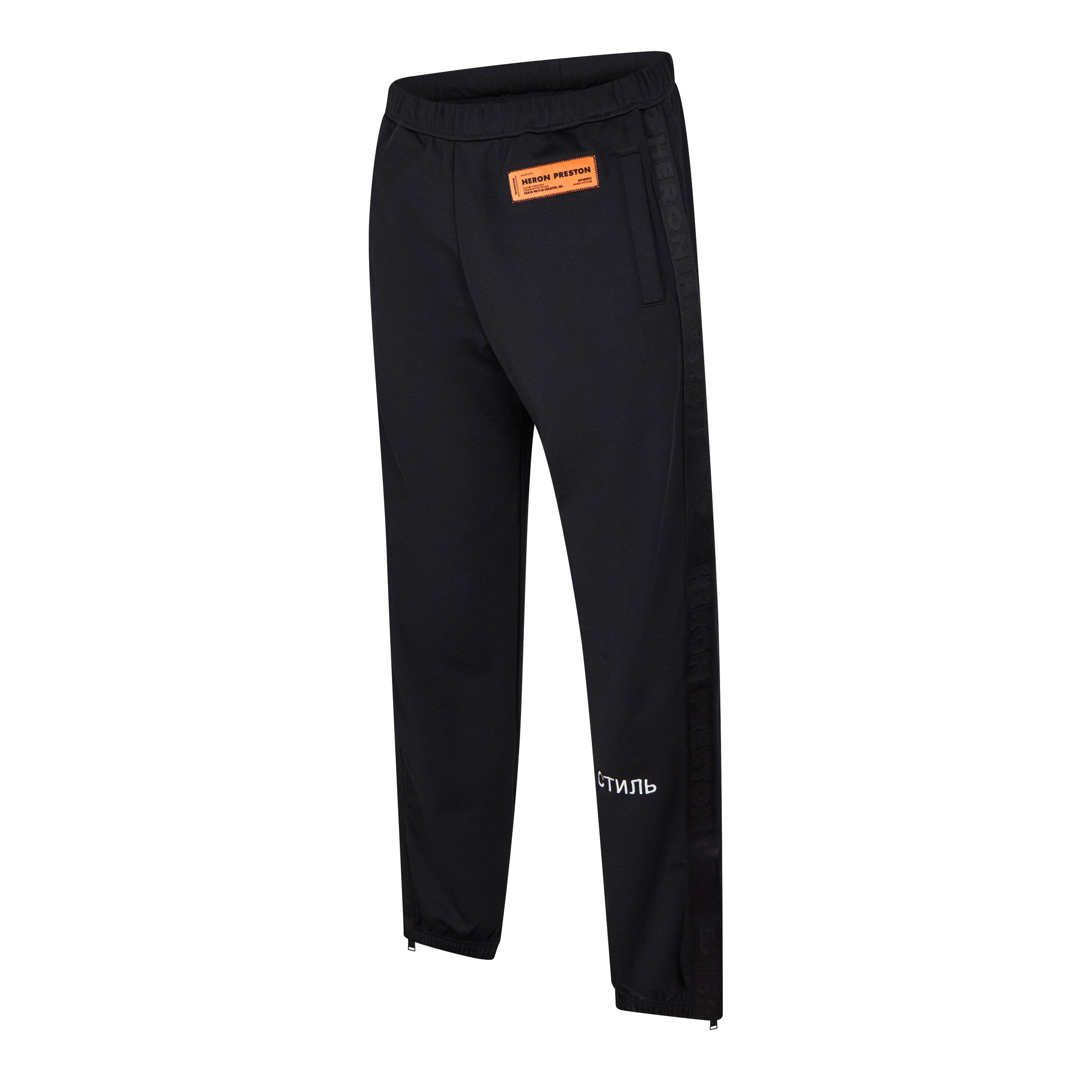 Black/White - Heron Preston - Men's Logo Closed Hem Poly Joggers - 3