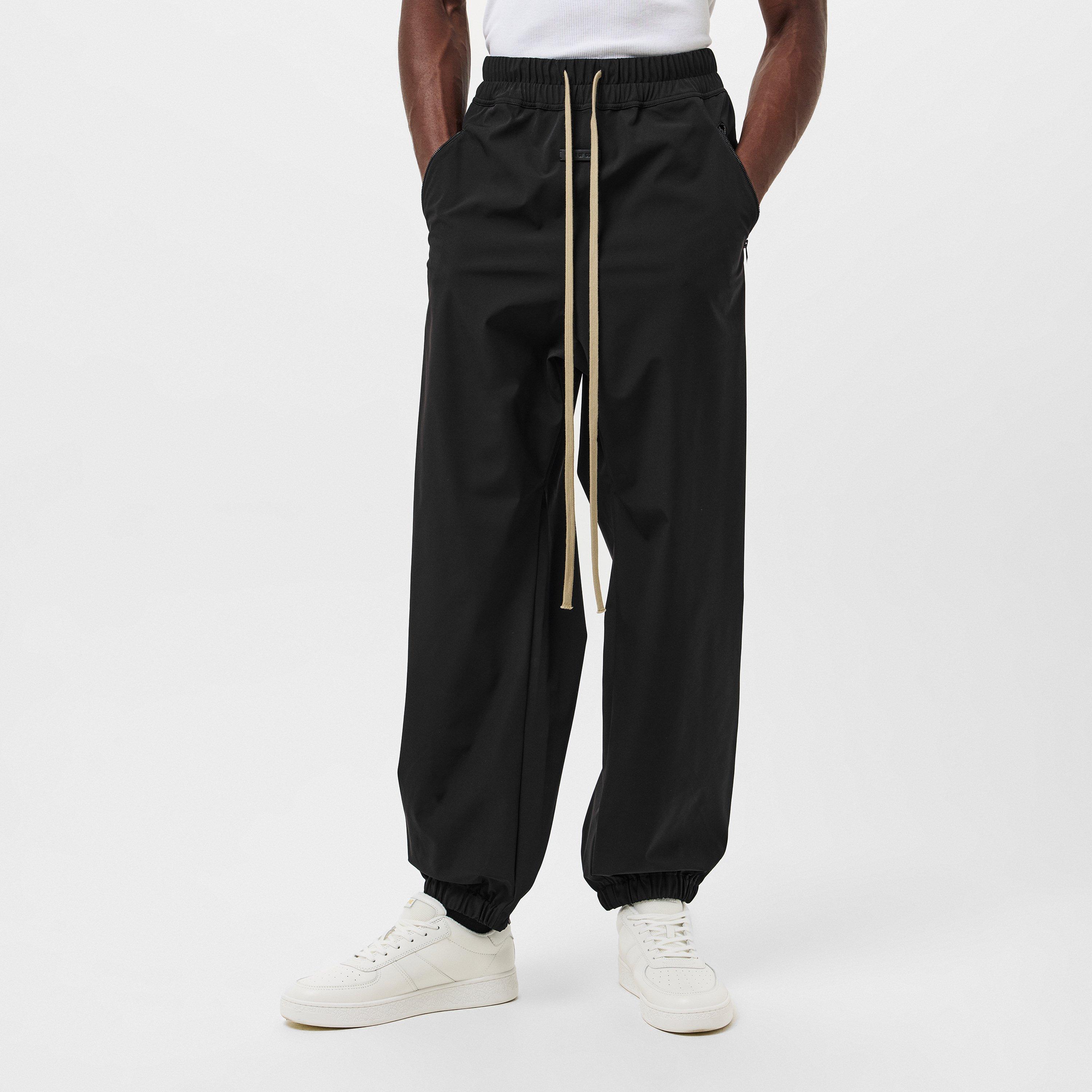 Black - Fear Of God - Men's Closed Hem Poly Tracksuit Bottoms, Closed Hem Design - 3