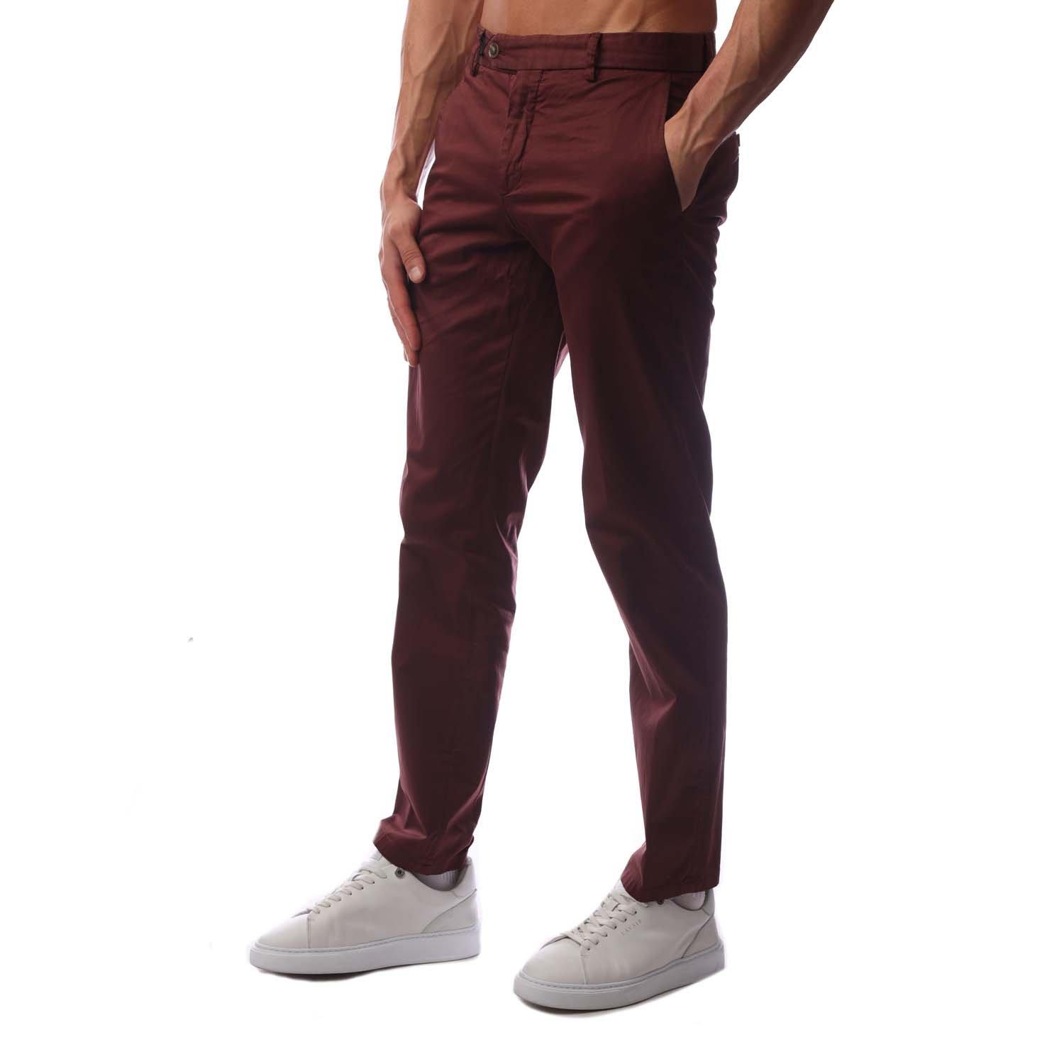 Dark Red - Boss - Men's T Gee D Straight Leg Trousers - 1