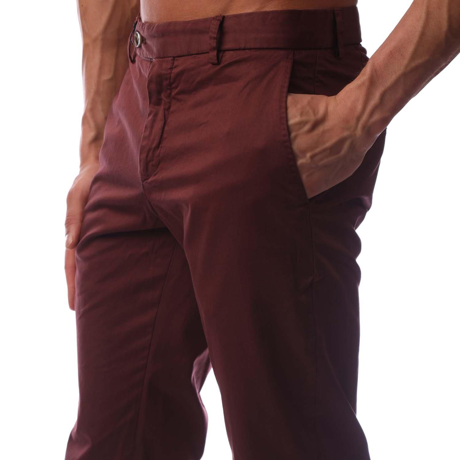 Dark Red - Boss - Men's T Gee D Straight Leg Trousers - 3
