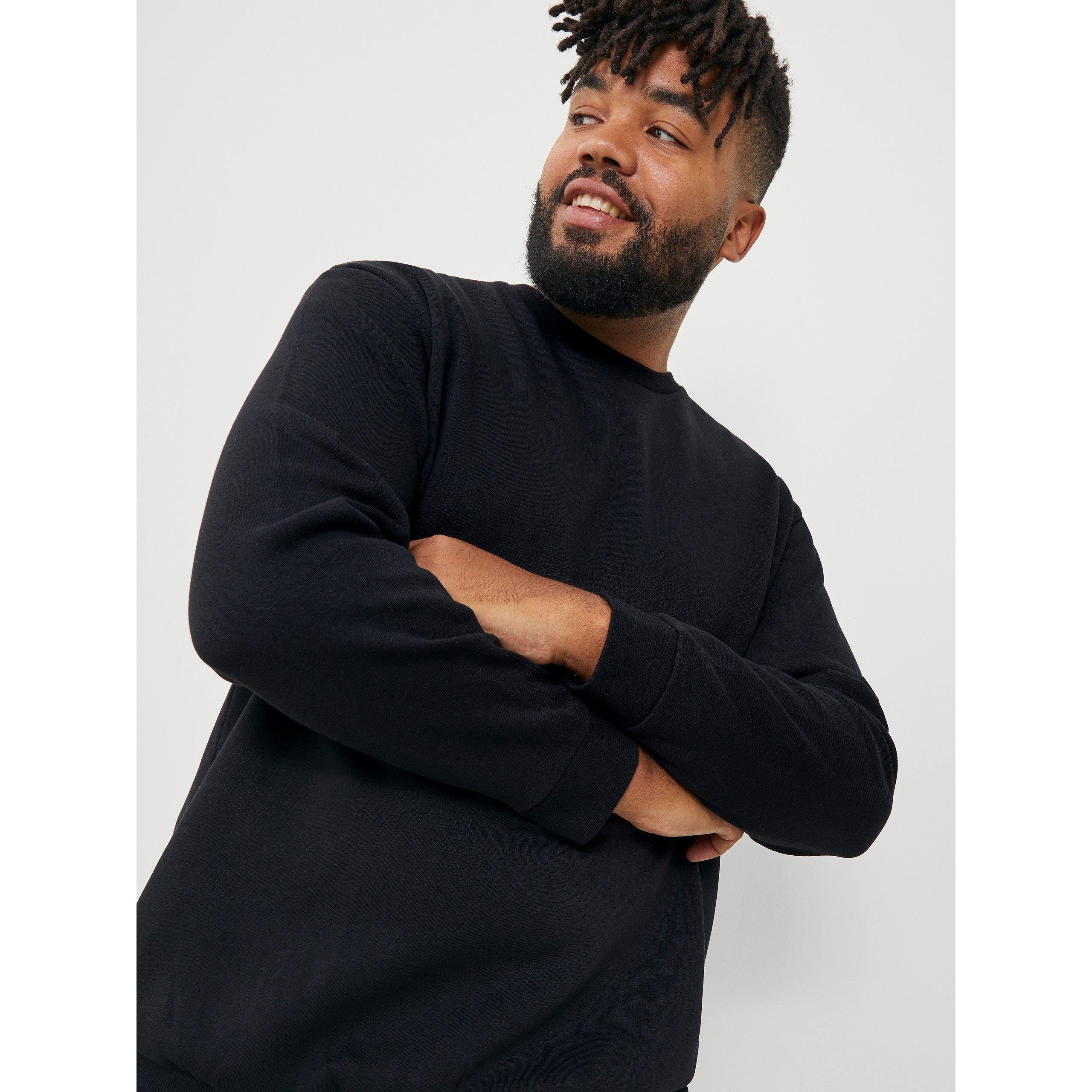 Nero - Jack and Jones - Bradley Crew Sweater Mens Plus Size - 4