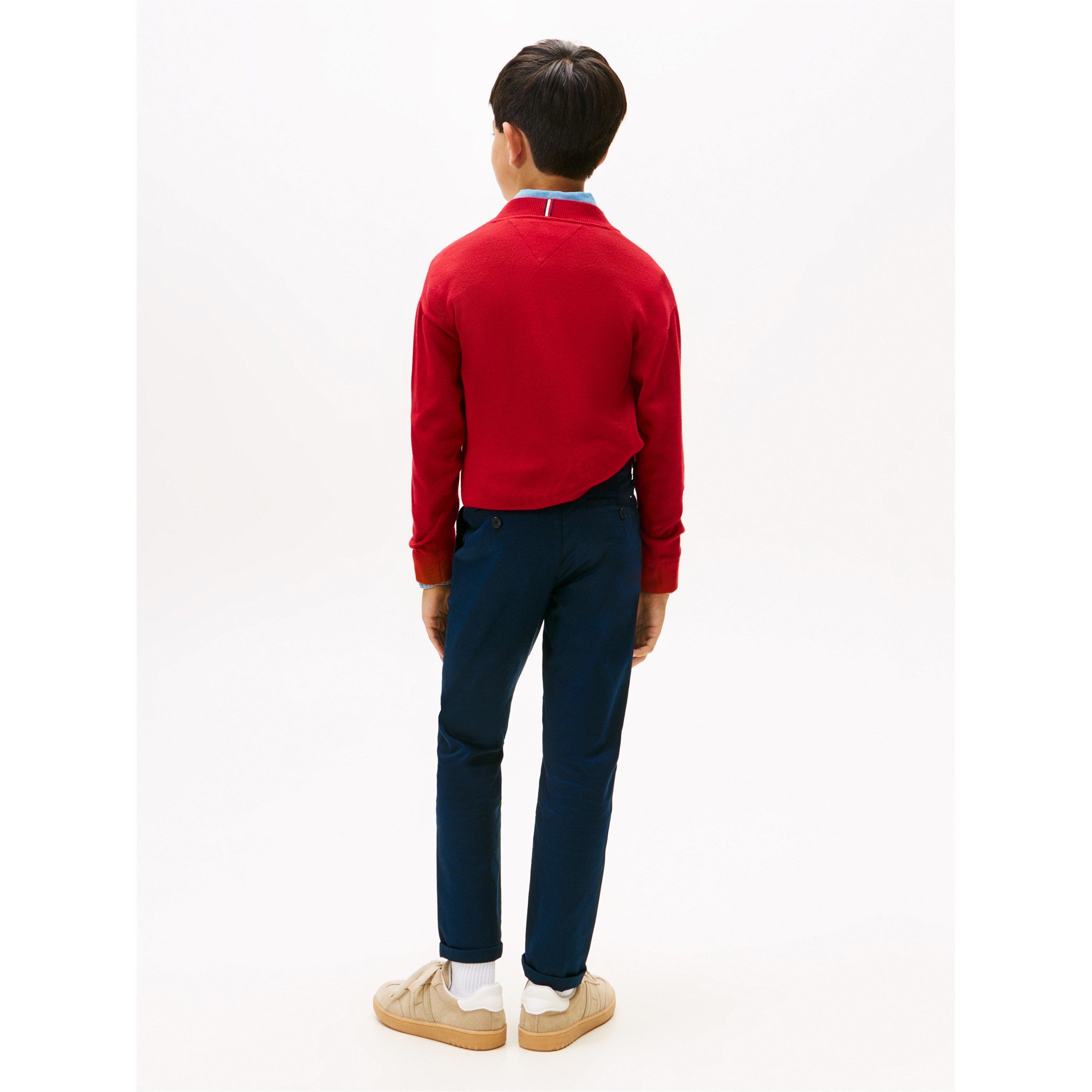 Dark Night Navy - Tommy Hilfiger - Kids' Adaptable Waistband Durable Chinos - 5