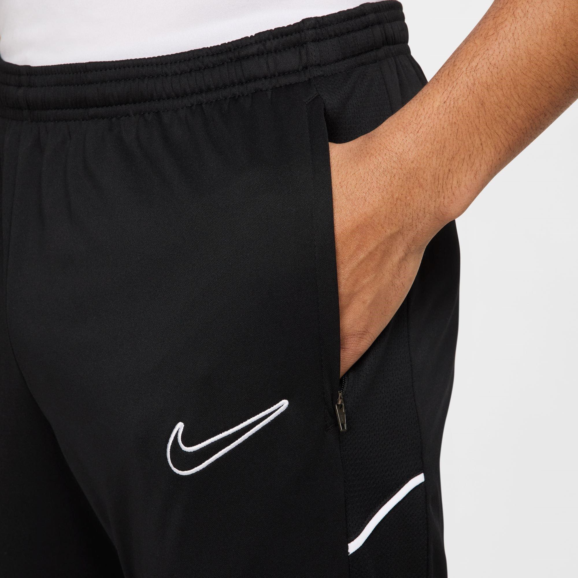 Black/White - Nike - Academy Zippered Tracksuit Bottoms Mens - 4