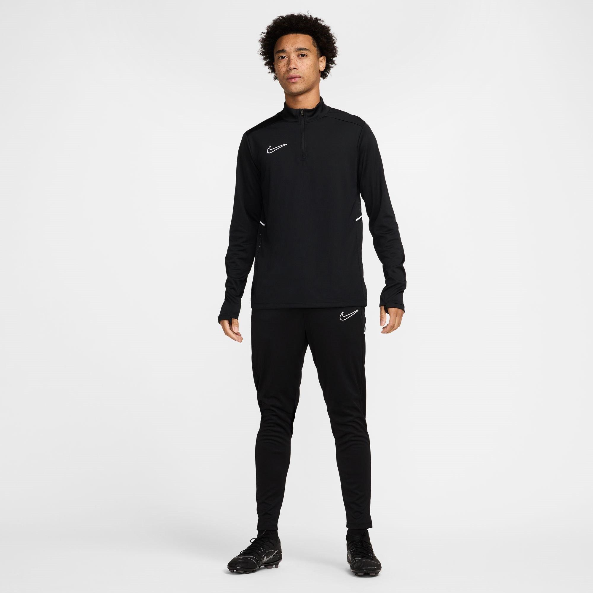 Black/White - Nike - Academy Zippered Tracksuit Bottoms Mens - 6