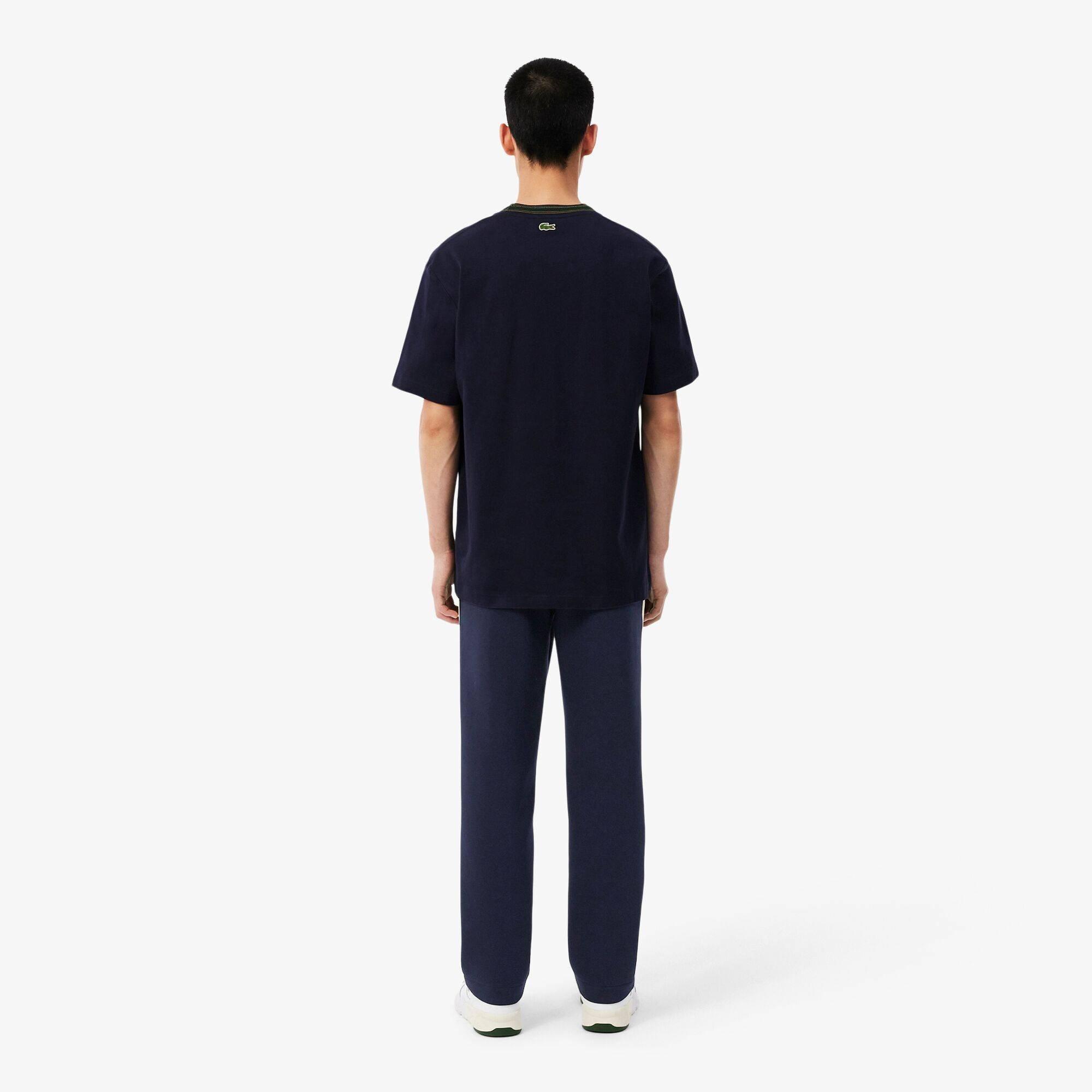 Navy MXQ - Lacoste - Men's Stripe Cotton Joggers - 3