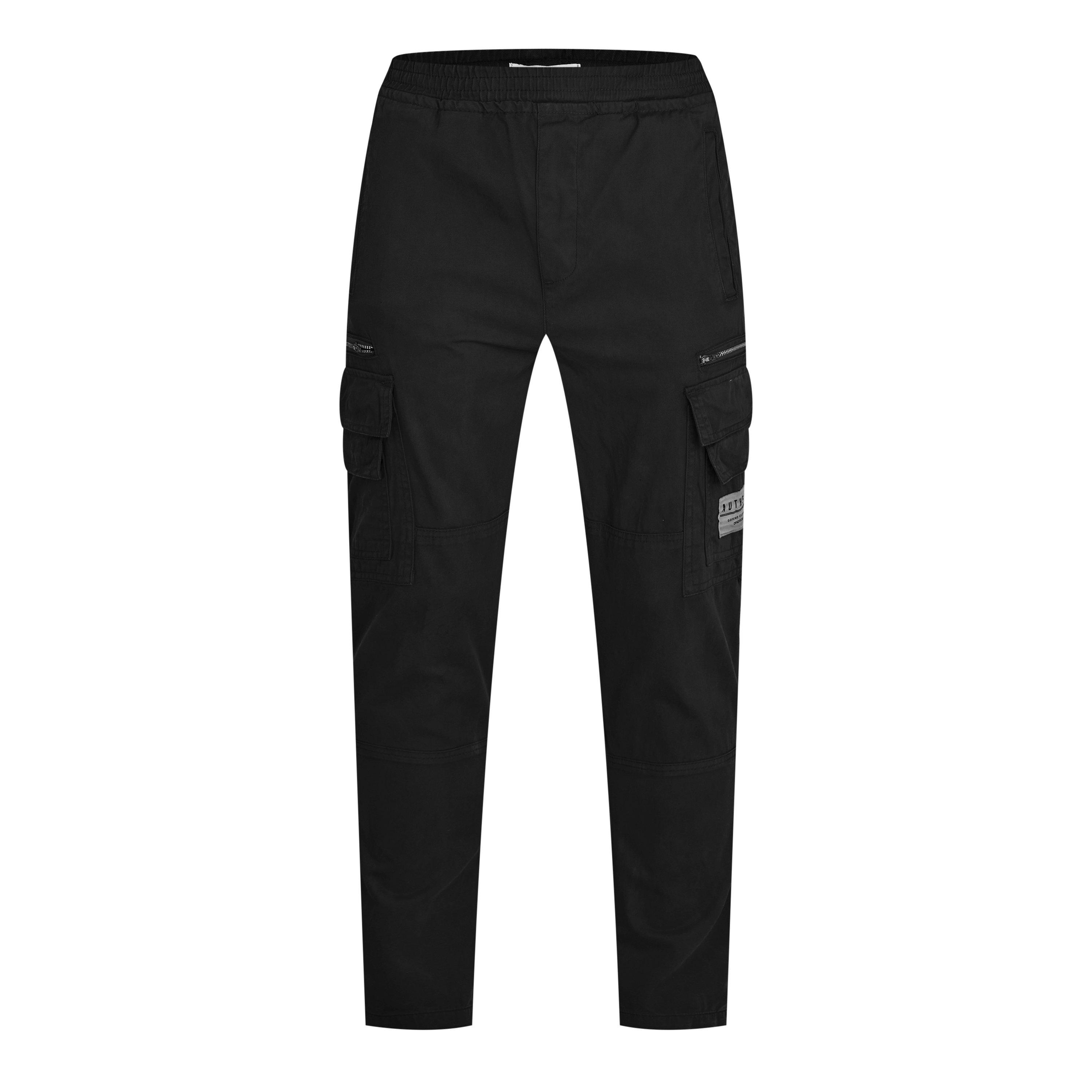 Schwarz - DFND London - Men's Race Paneled Cargo Trousers - 1