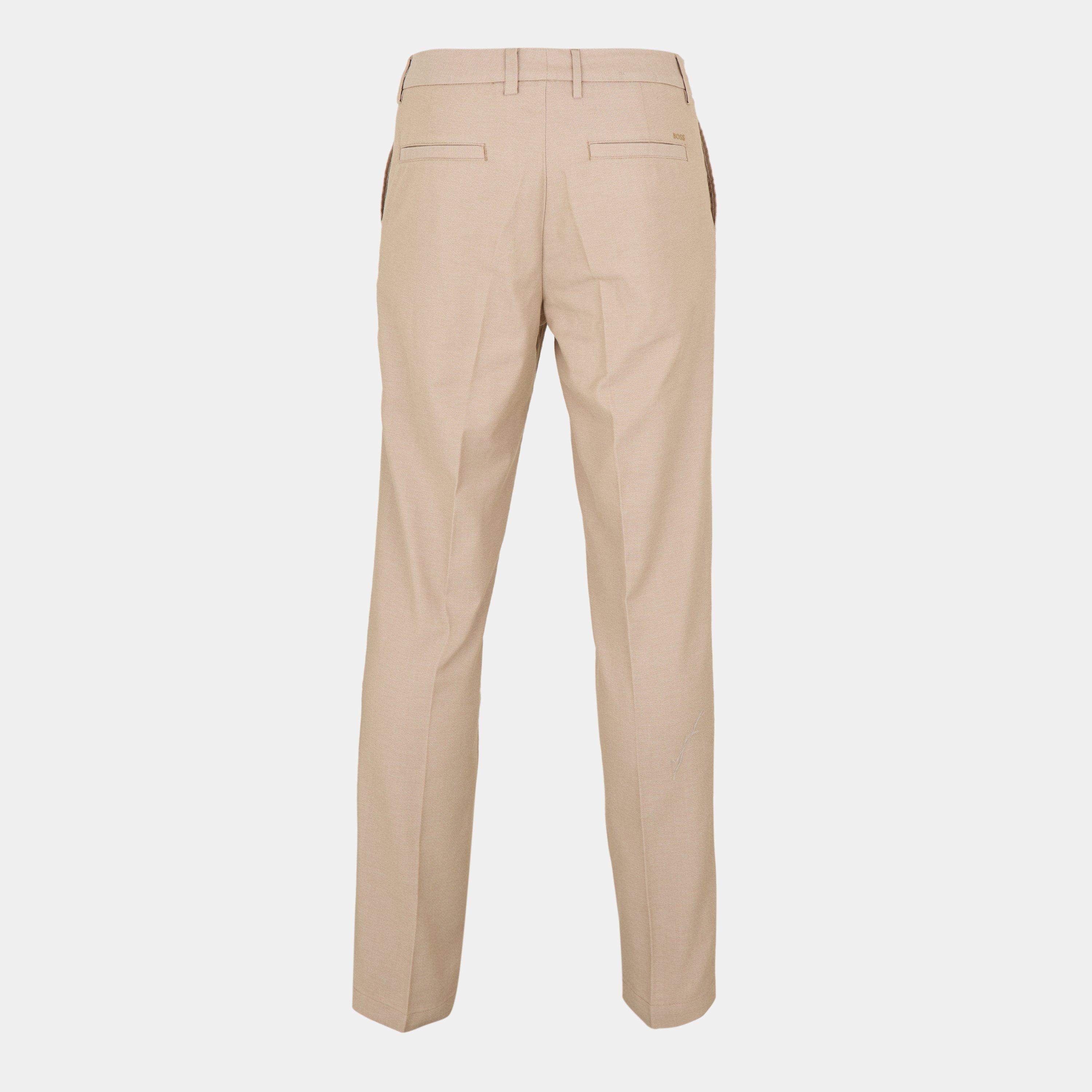 Medium Beige - Boss - Men's  Kane Straight Trousers - 2