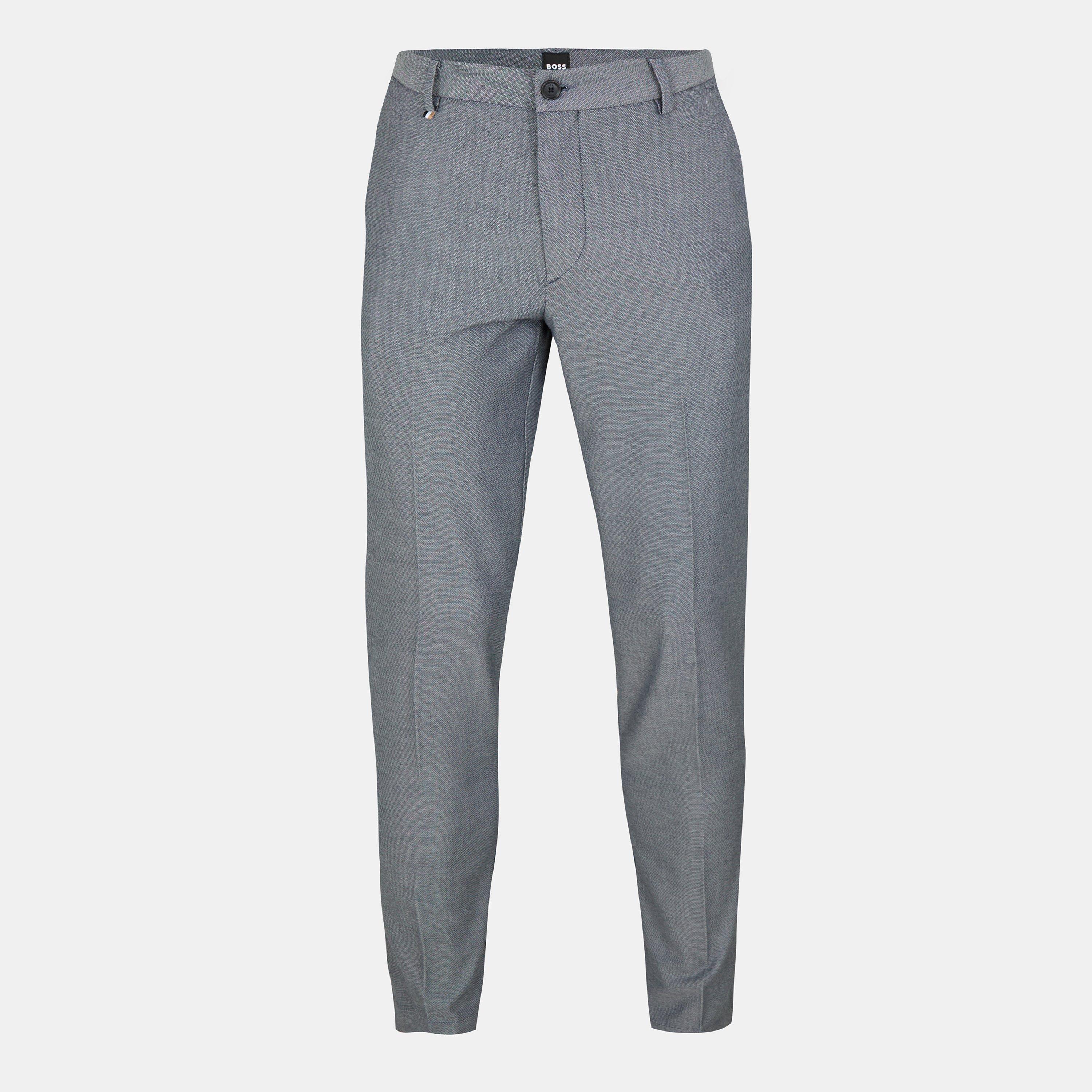Boss Men's Kane Stretch Tailored Fit Straight Leg Trousers - Dark Blue - 32