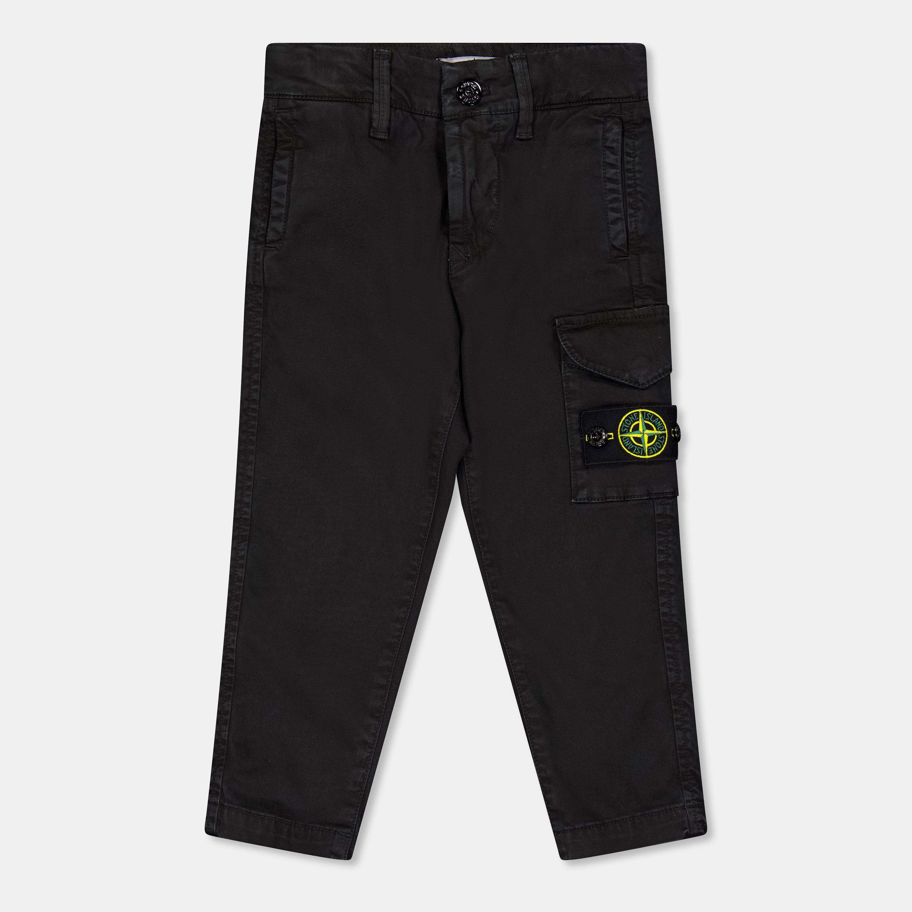 Black V0129 - Stone Island - Twill Cargo Trousers Juniors - 1