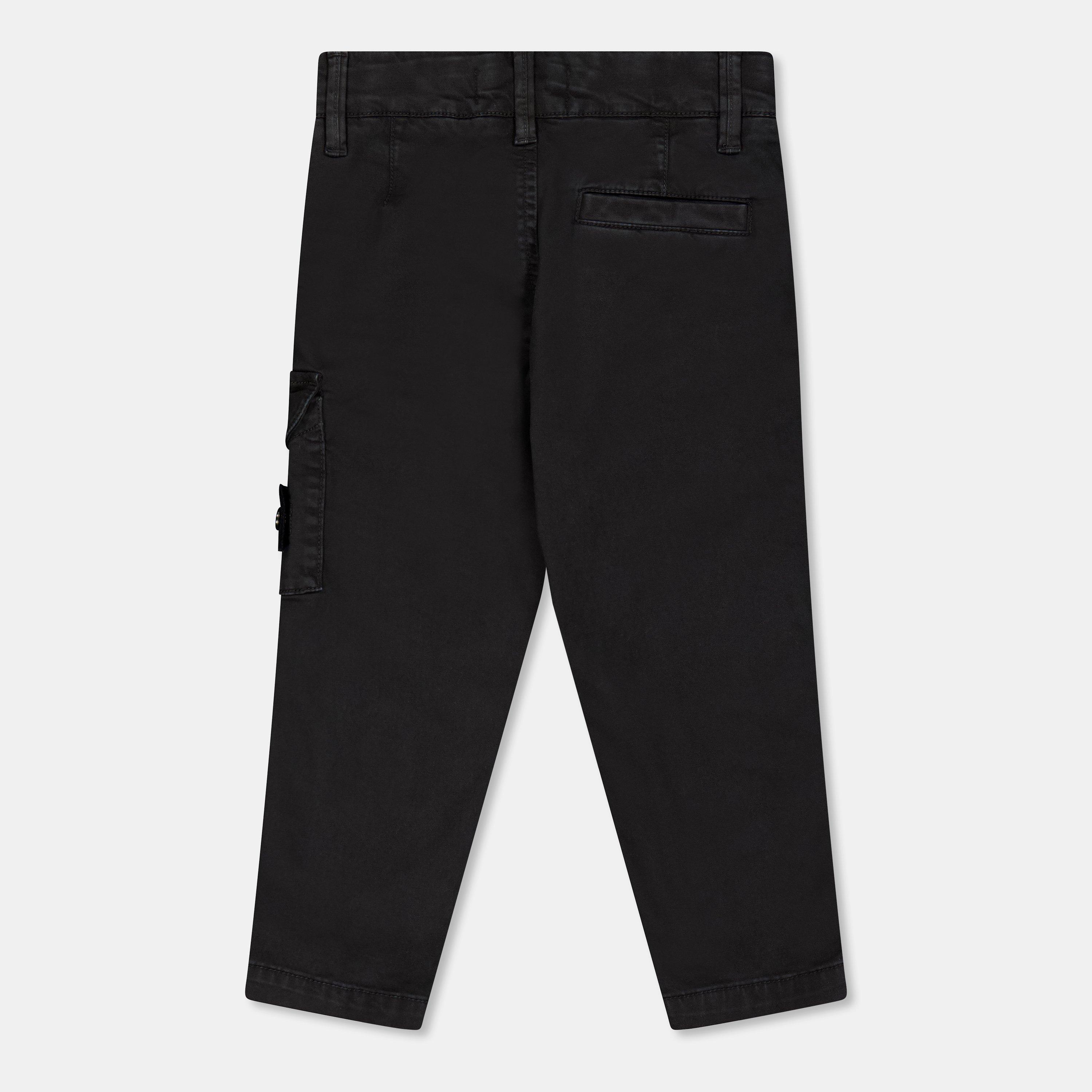 Black V0129 - Stone Island - Twill Cargo Trousers Juniors - 2
