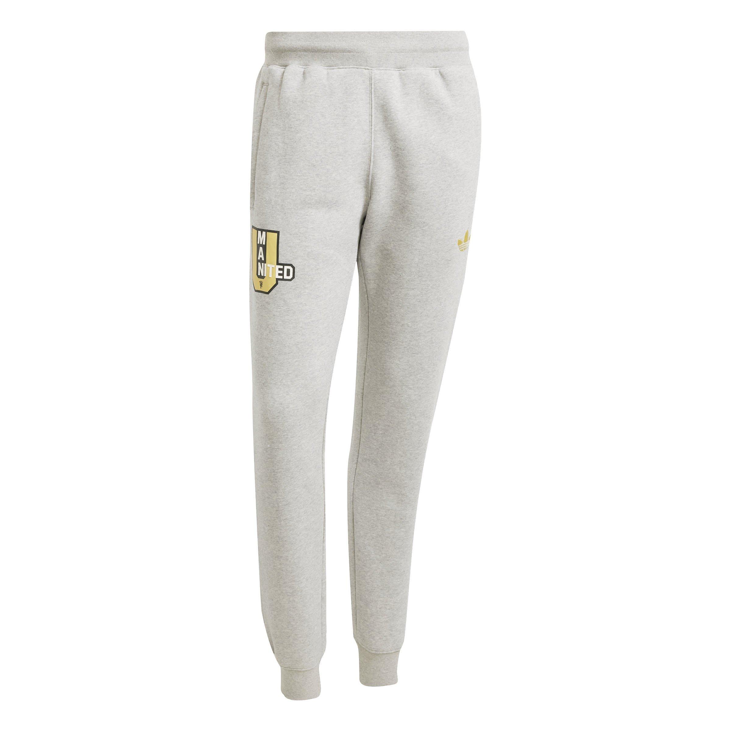 Adidas Men's Manchester United Vrct Tracksuit Bottoms - Grey Heather - XS
