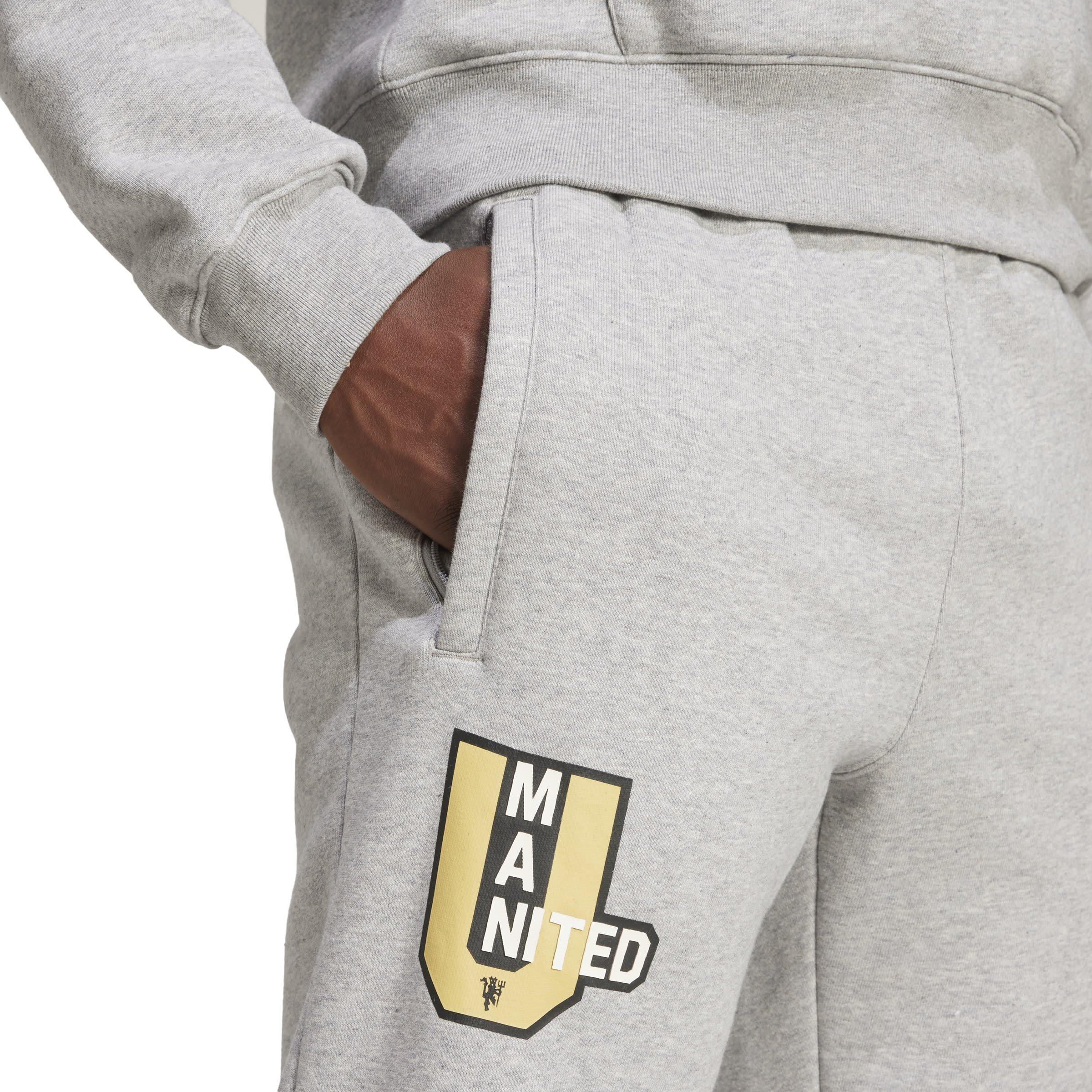 Grey Heather - adidas - Manchester United VRCT Tracksuit Bottoms Mens - 5