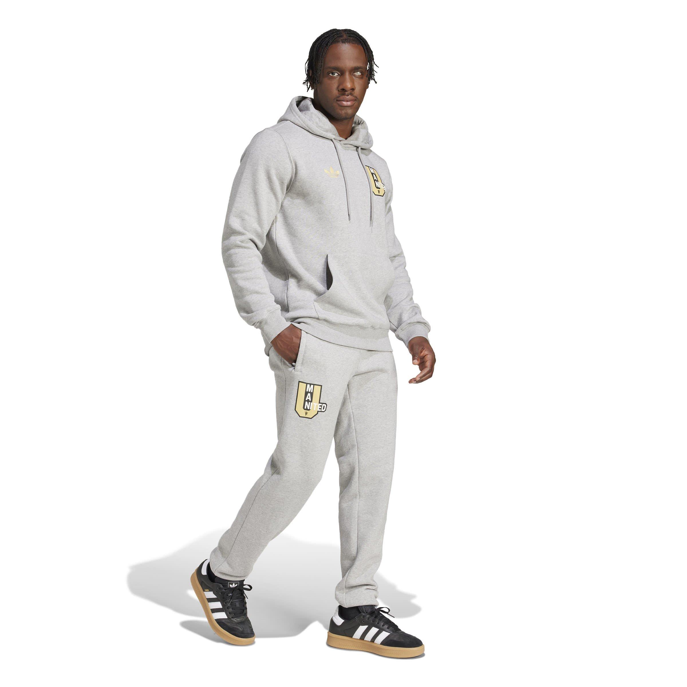 Grey Heather - adidas - Manchester United VRCT Tracksuit Bottoms Mens - 7
