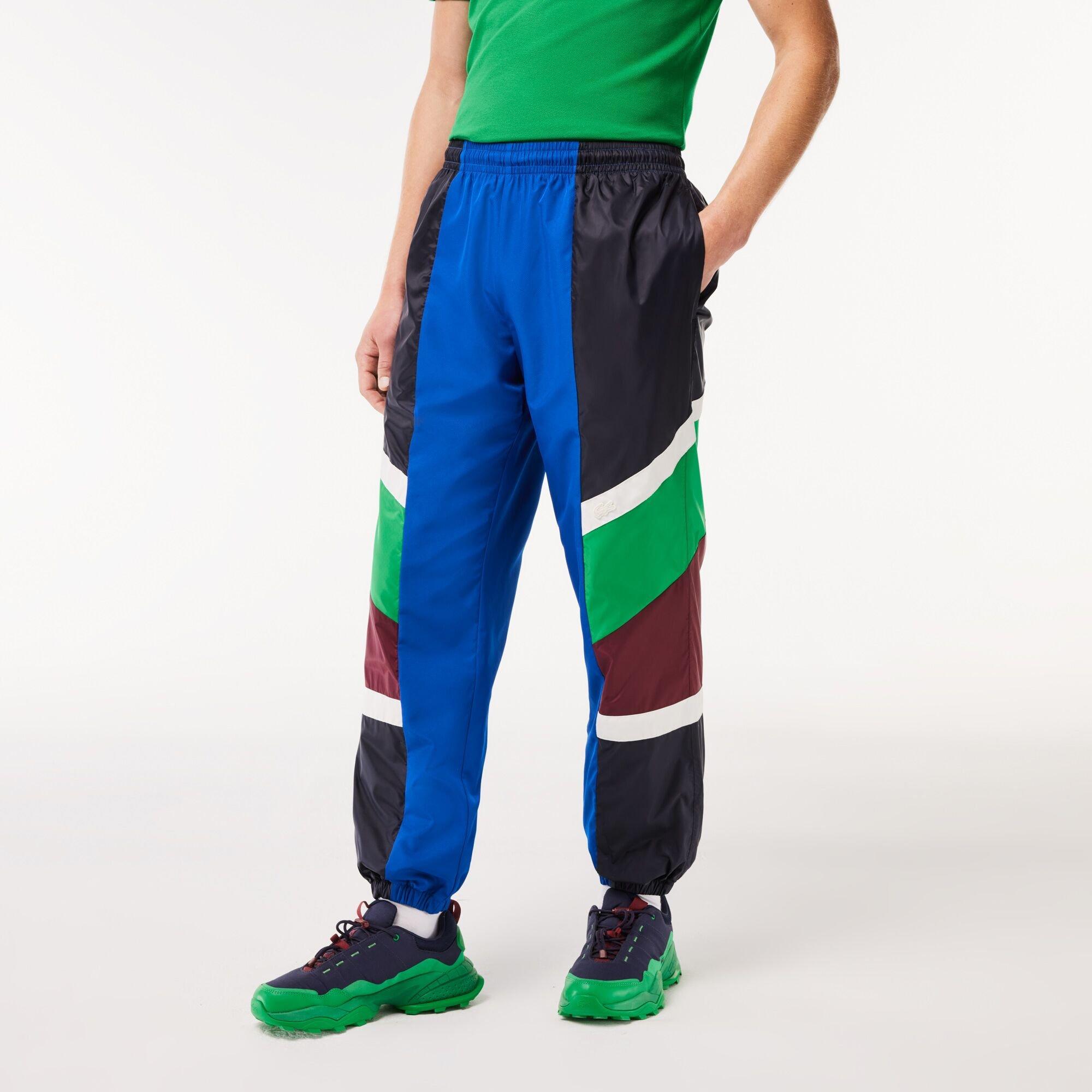 Abysm/Multico - Lacoste - Men's Colourblock Closed Hem Poly Joggers - 2