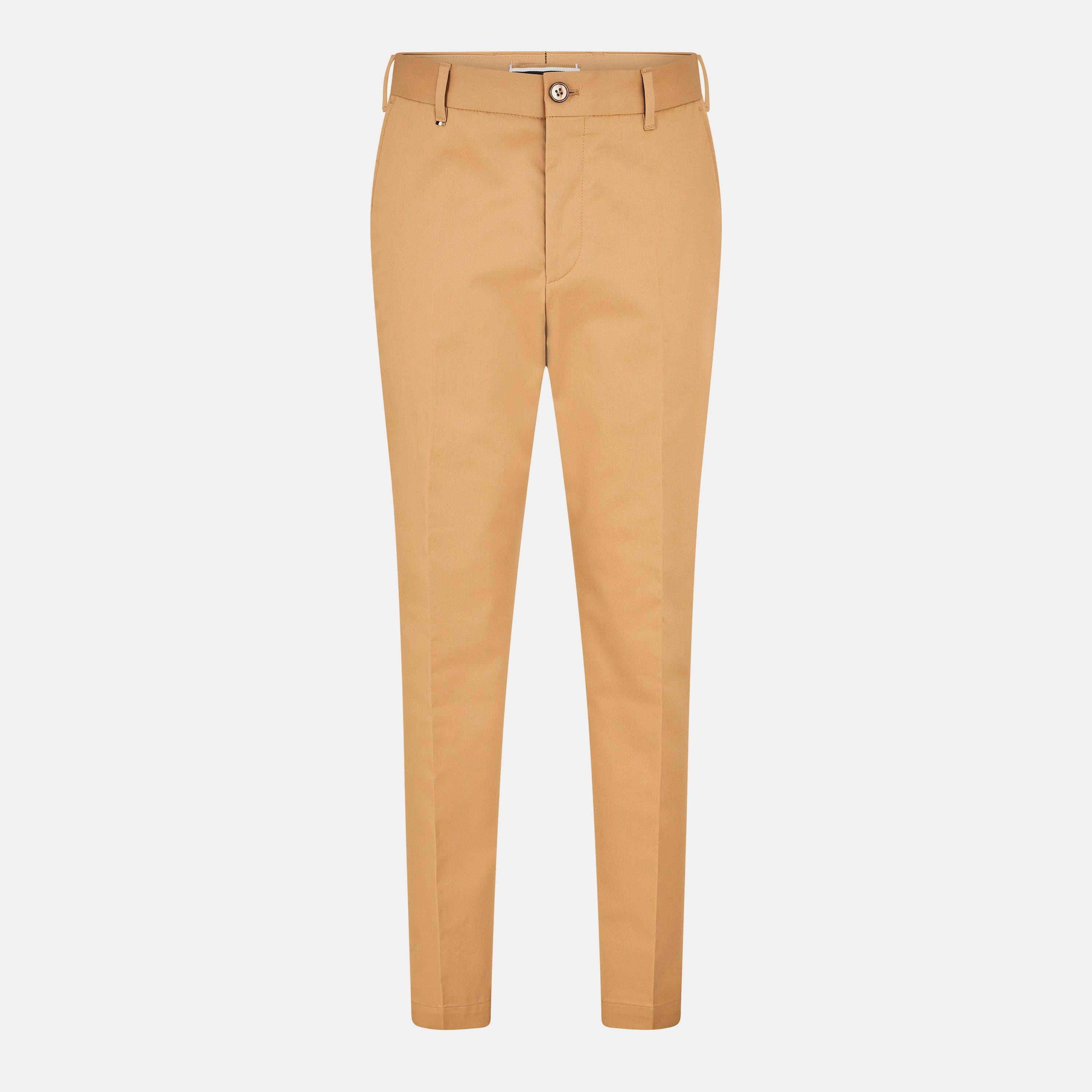 Medium Beige - Boss - Men's Tailored Straight Leg Trousers - 1