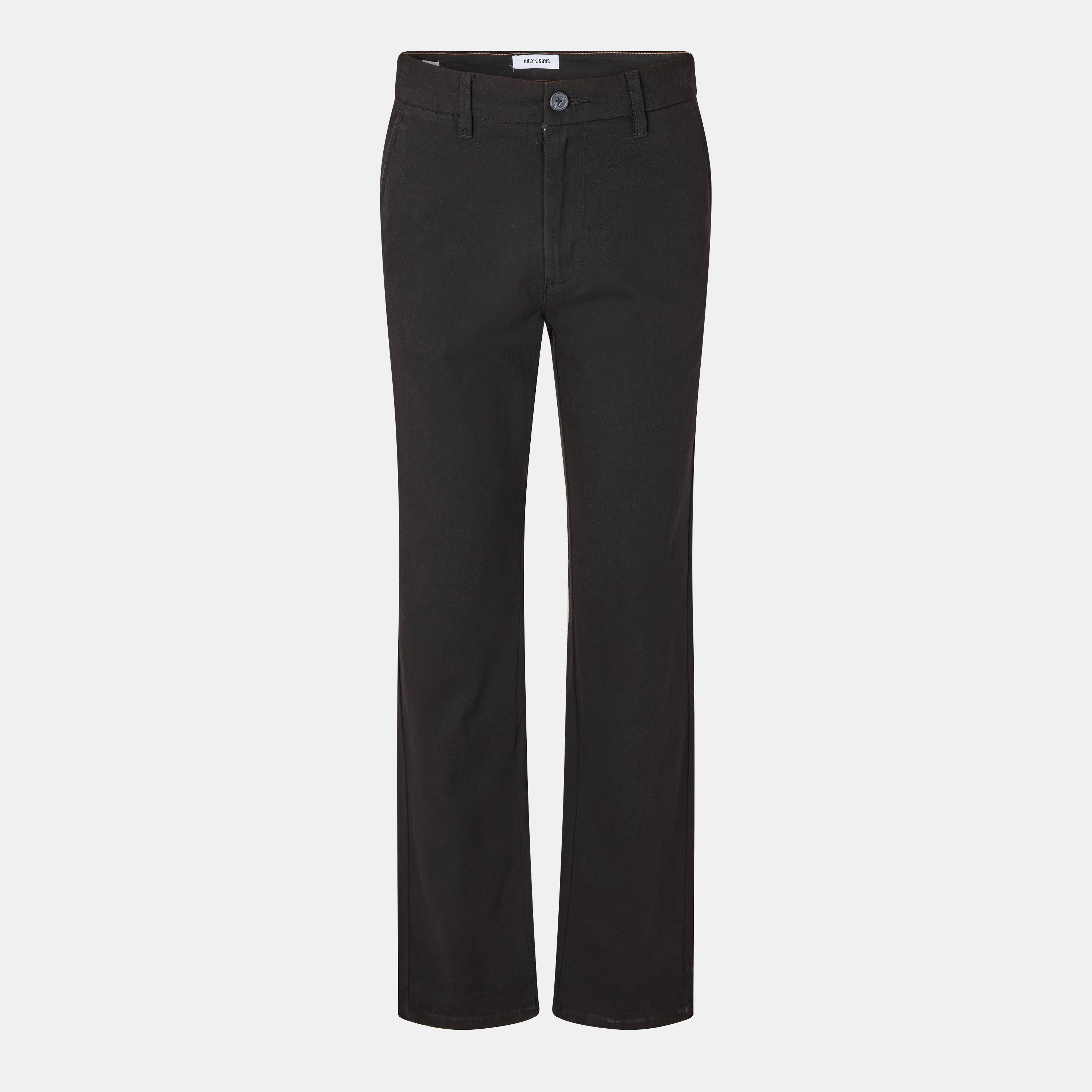 Only Men's Straight Leg Trousers - Black - 28W S