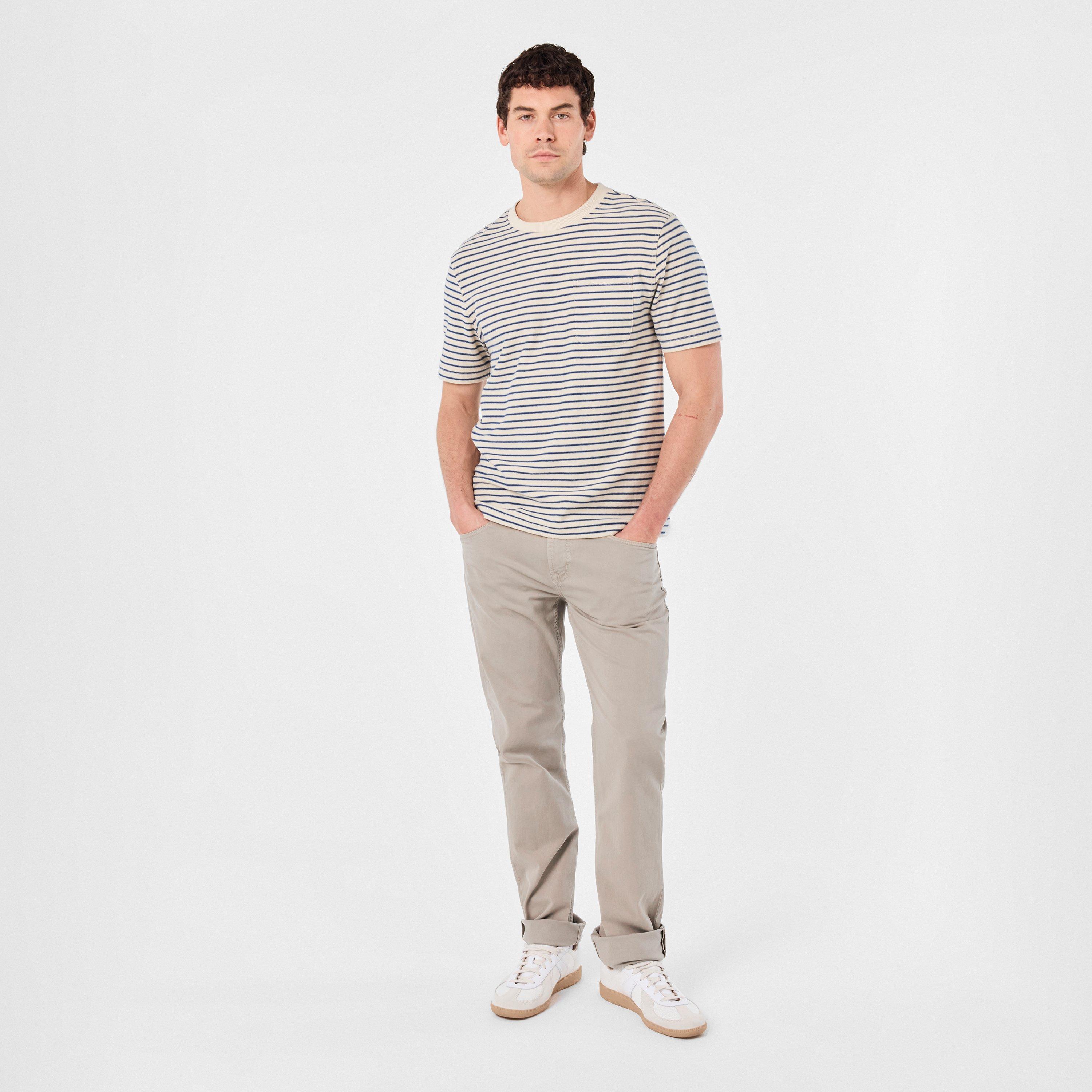 Beige - 7 For All Mankind - Men's Straight Sateen Trouser - 6