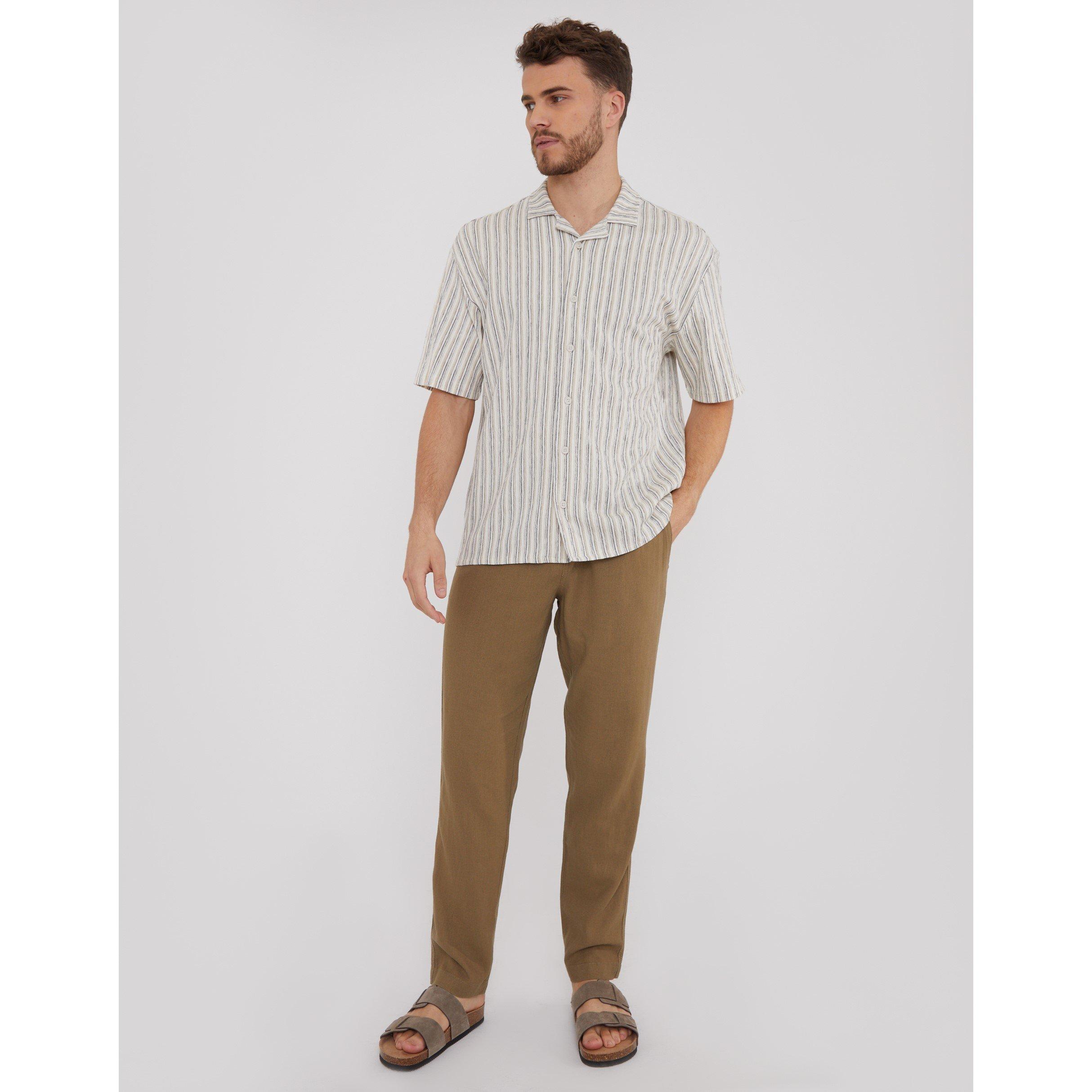 Dark Stone - Threadbare - Linen Straight Leg Trouser - 2