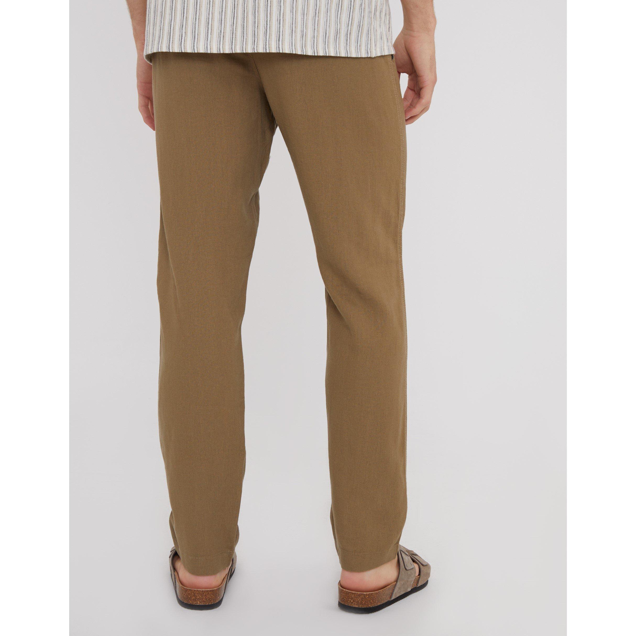 Dark Stone - Threadbare - Linen Straight Leg Trouser - 3