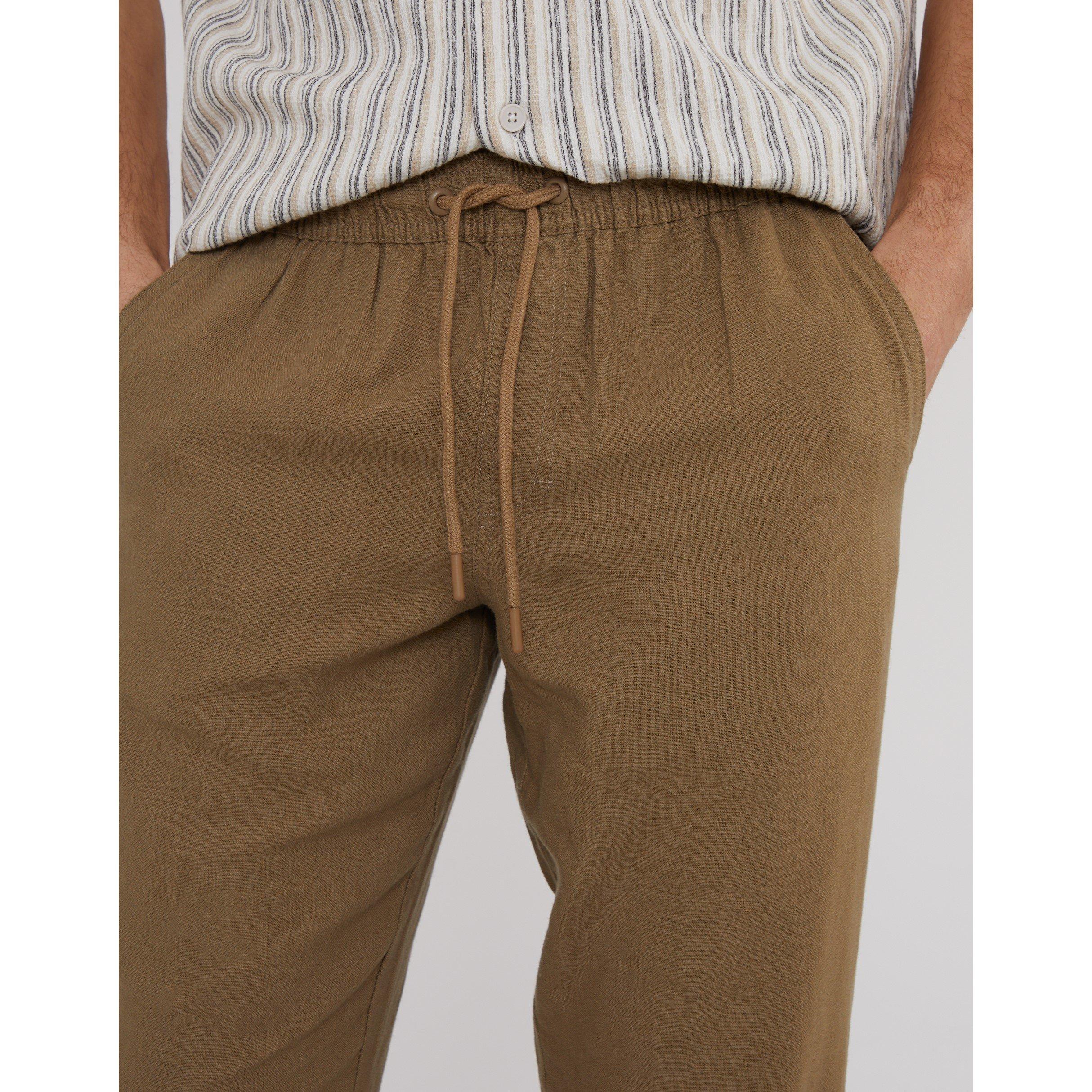 Dark Stone - Threadbare - Linen Straight Leg Trouser - 4