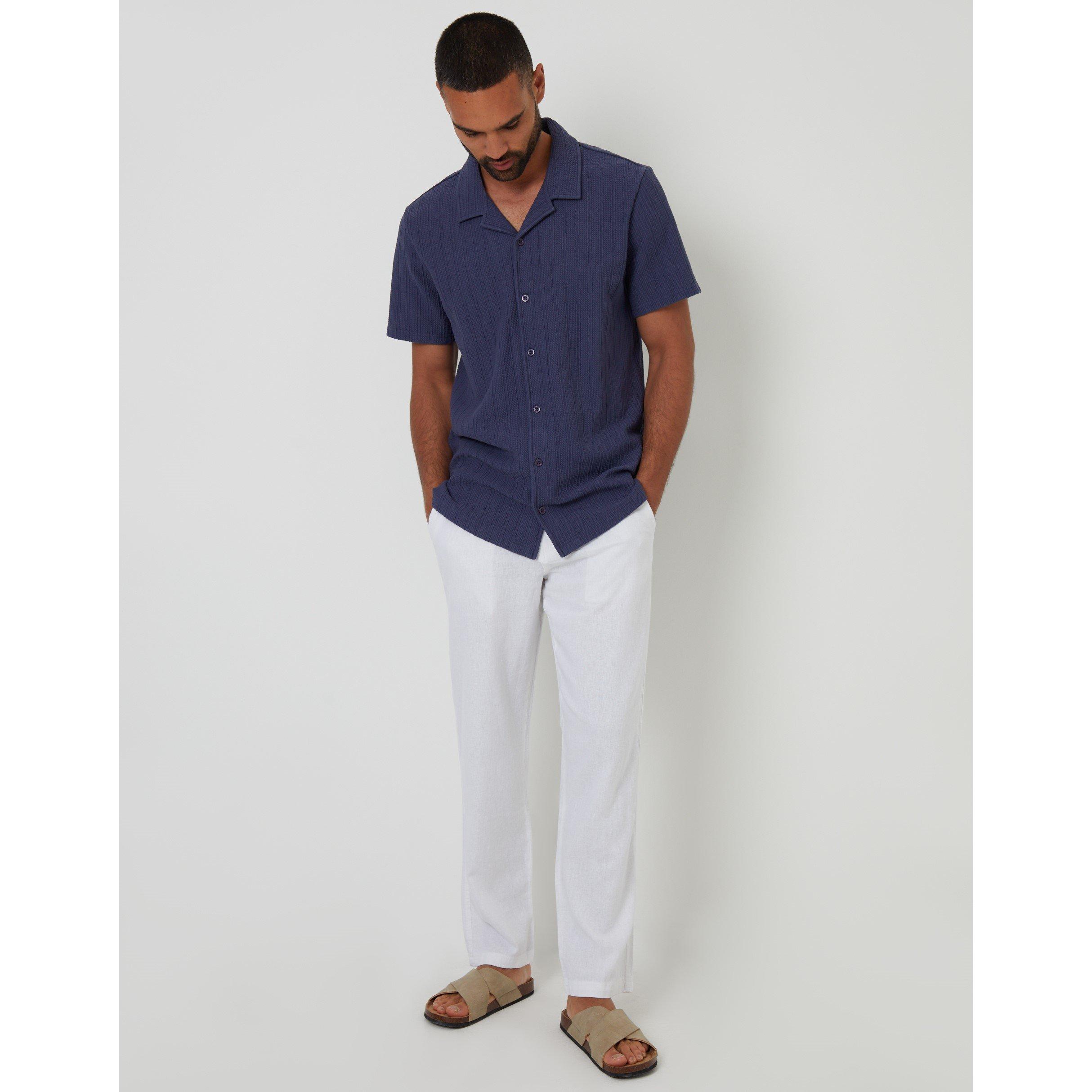 Weiß - Threadbare - Linen Straight Leg Trouser - 2