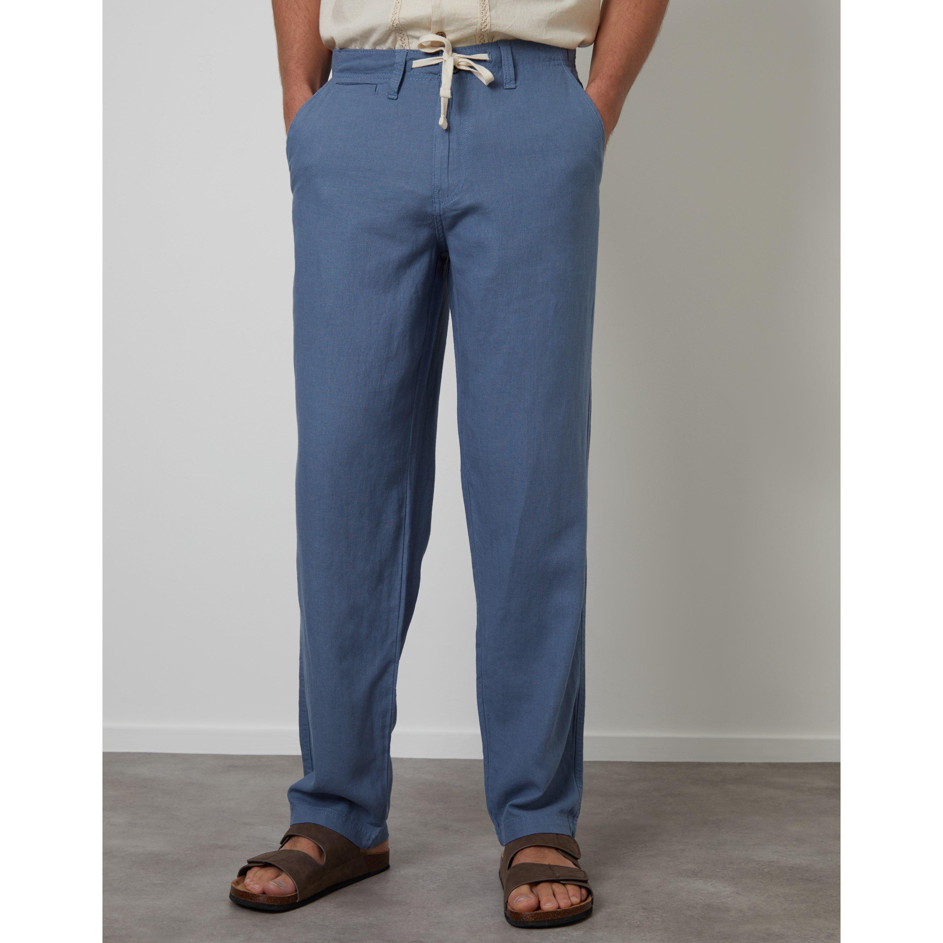 Denim - Threadbare - Men's Linen Straight Leg Trouser - 1