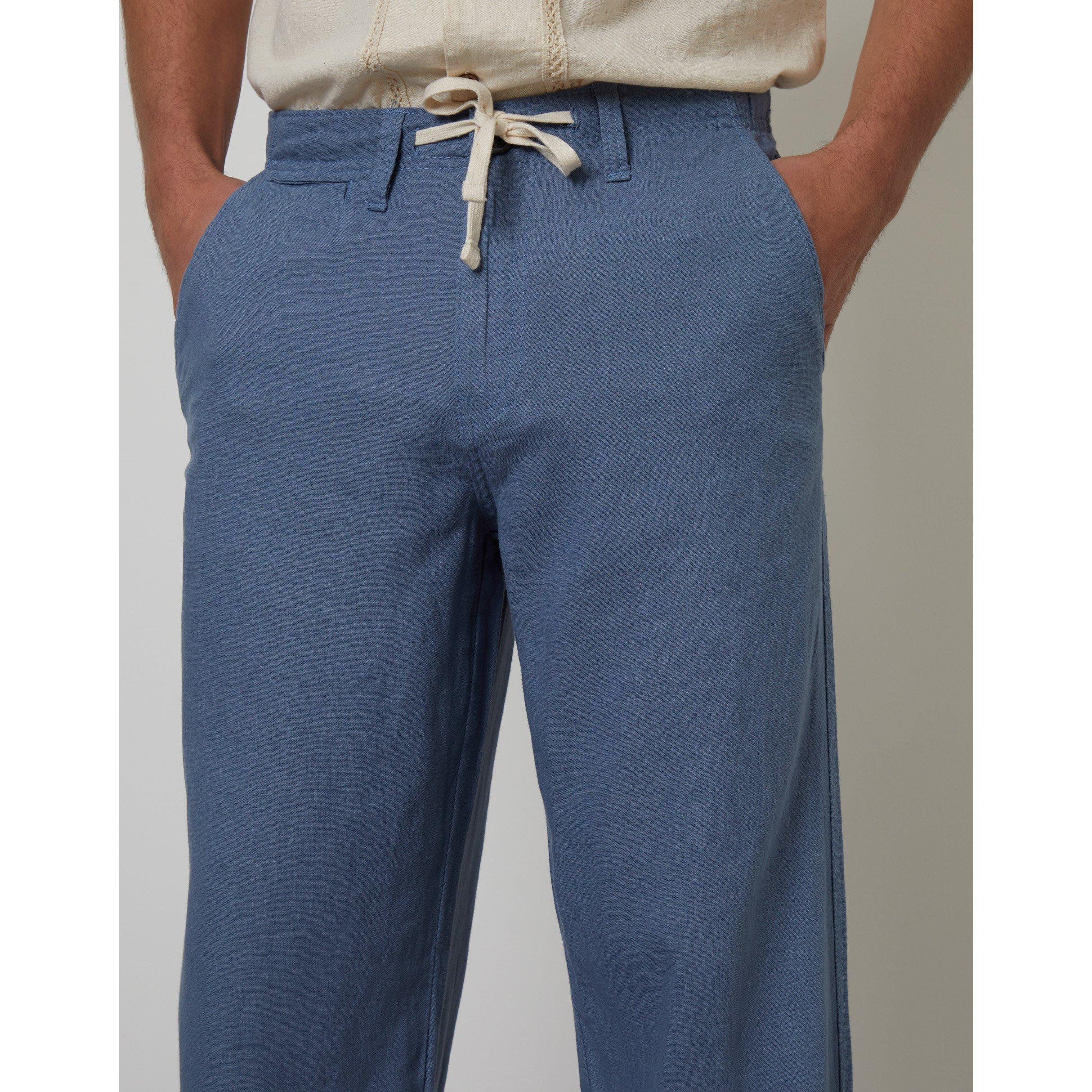 Denim - Threadbare - Men's Linen Straight Leg Trouser - 4