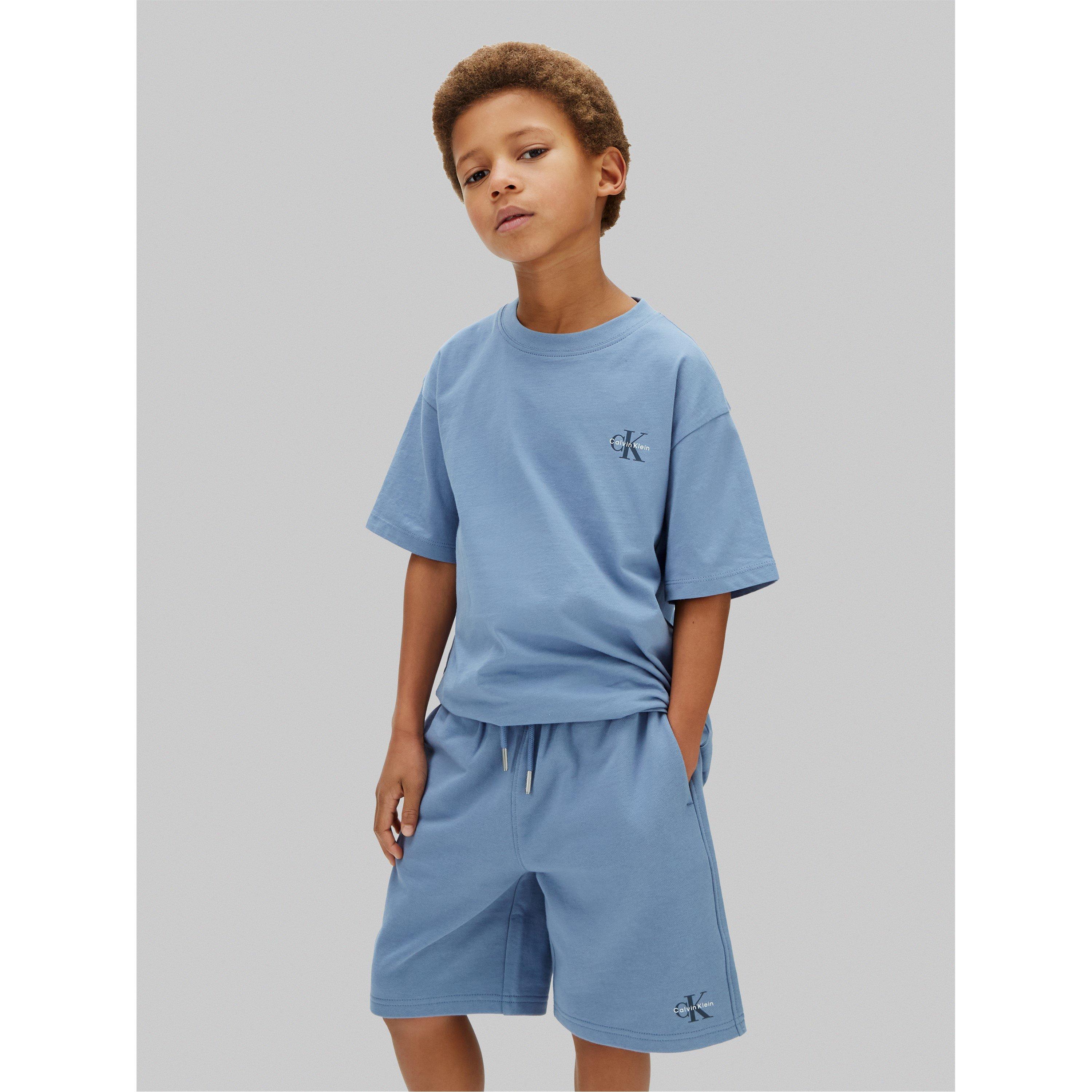 Satin Blue C4I - Calvin Klein Jeans - CKJ Tee Short Set Jn62 - 2