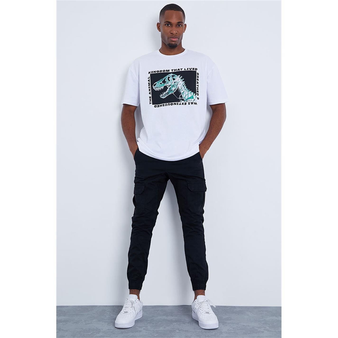 Noir - I Saw It First - ISAWITFIRST Mens Cuffed Cargo Combat Trousers - 1