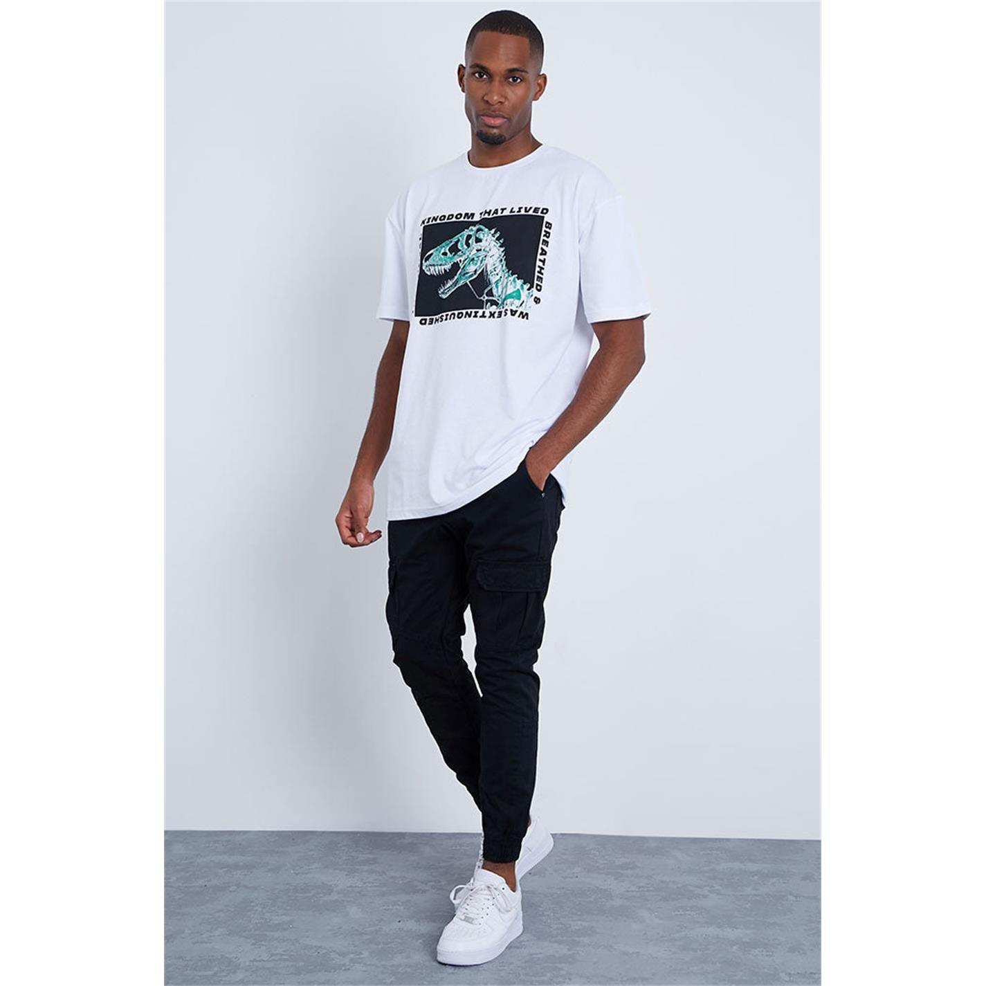 Noir - I Saw It First - ISAWITFIRST Mens Cuffed Cargo Combat Trousers - 2