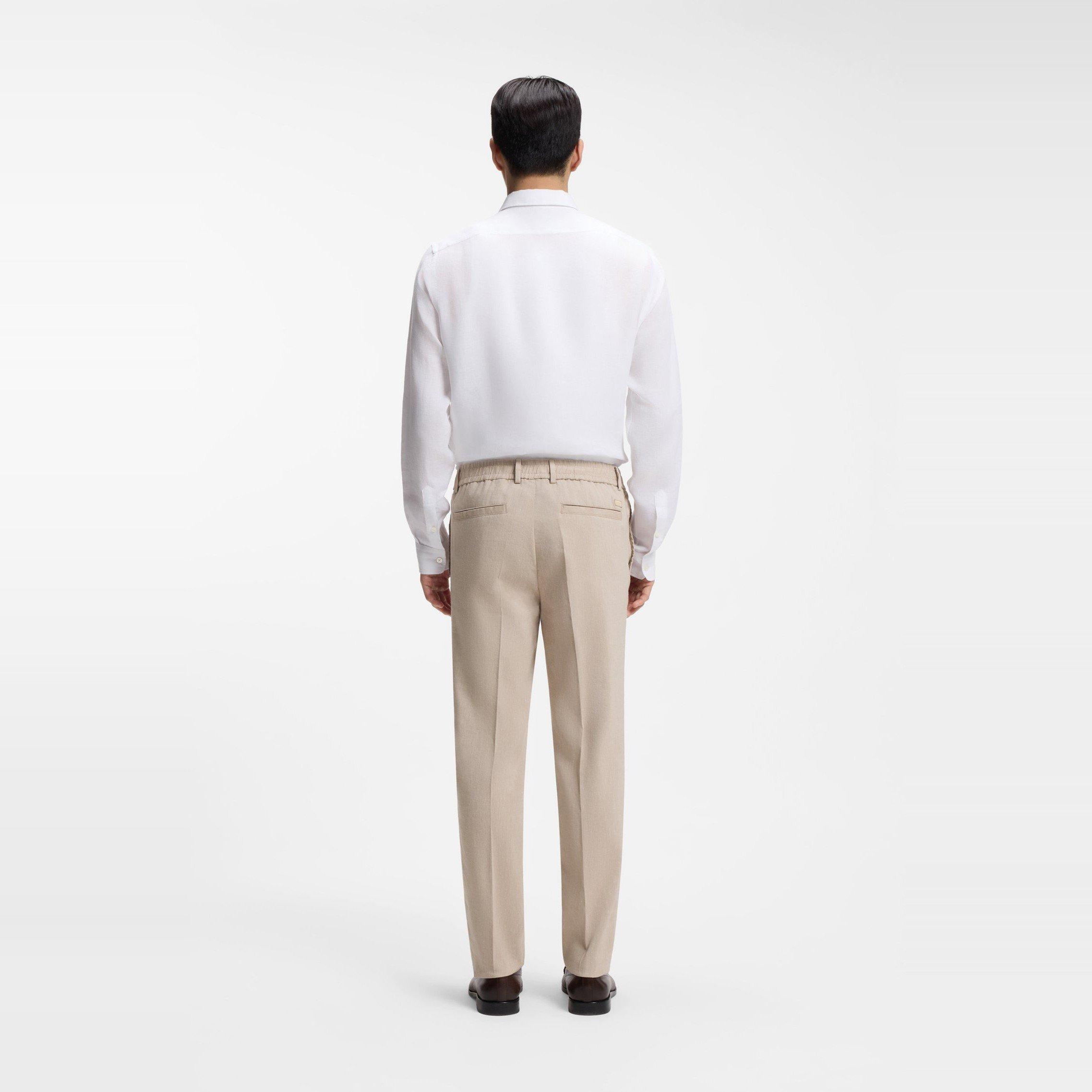 Beige 286 - Boss - Men's Straight Leg Trousers - 3