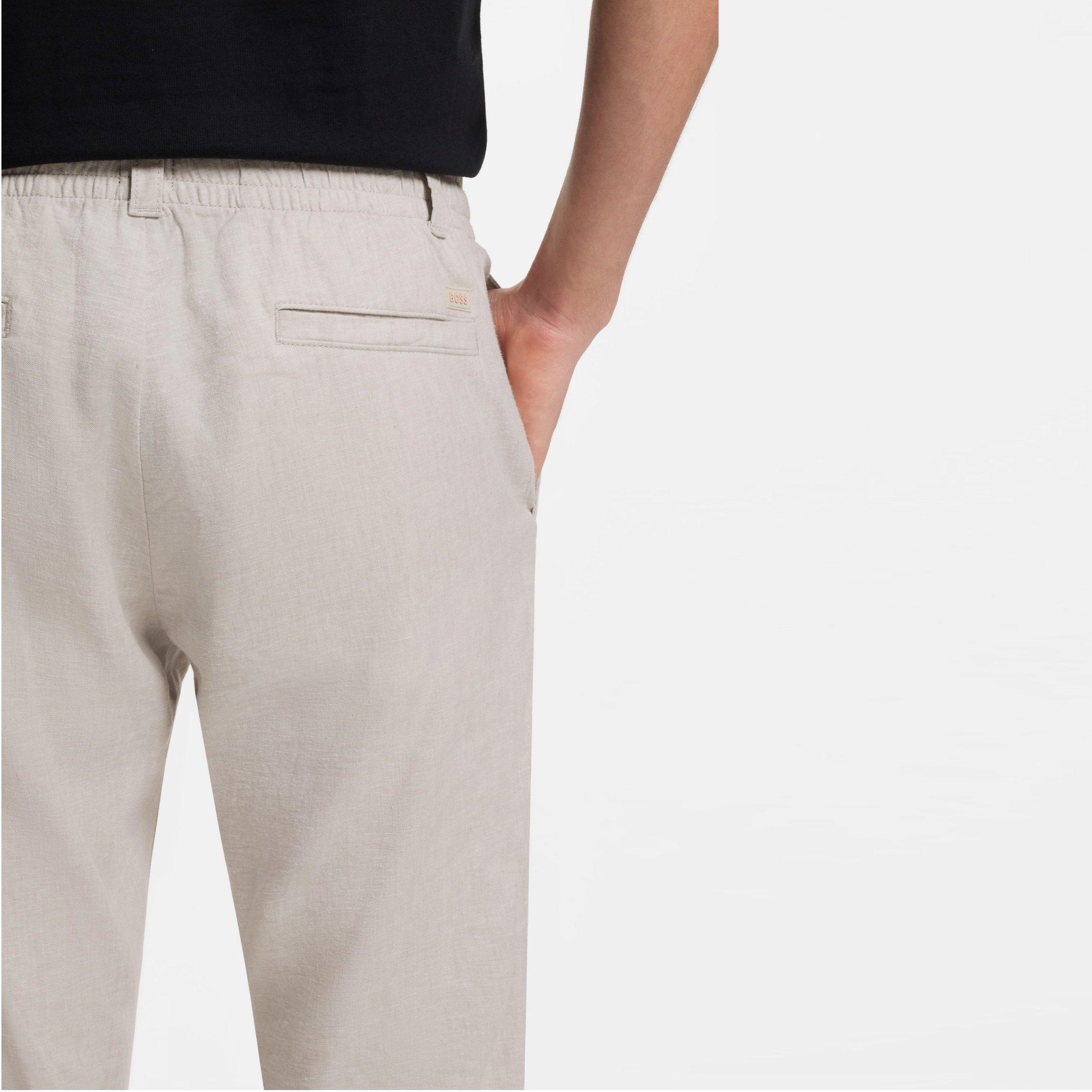 Light Grey 070 - Boss - Men's Straight Leg Trousers - 4
