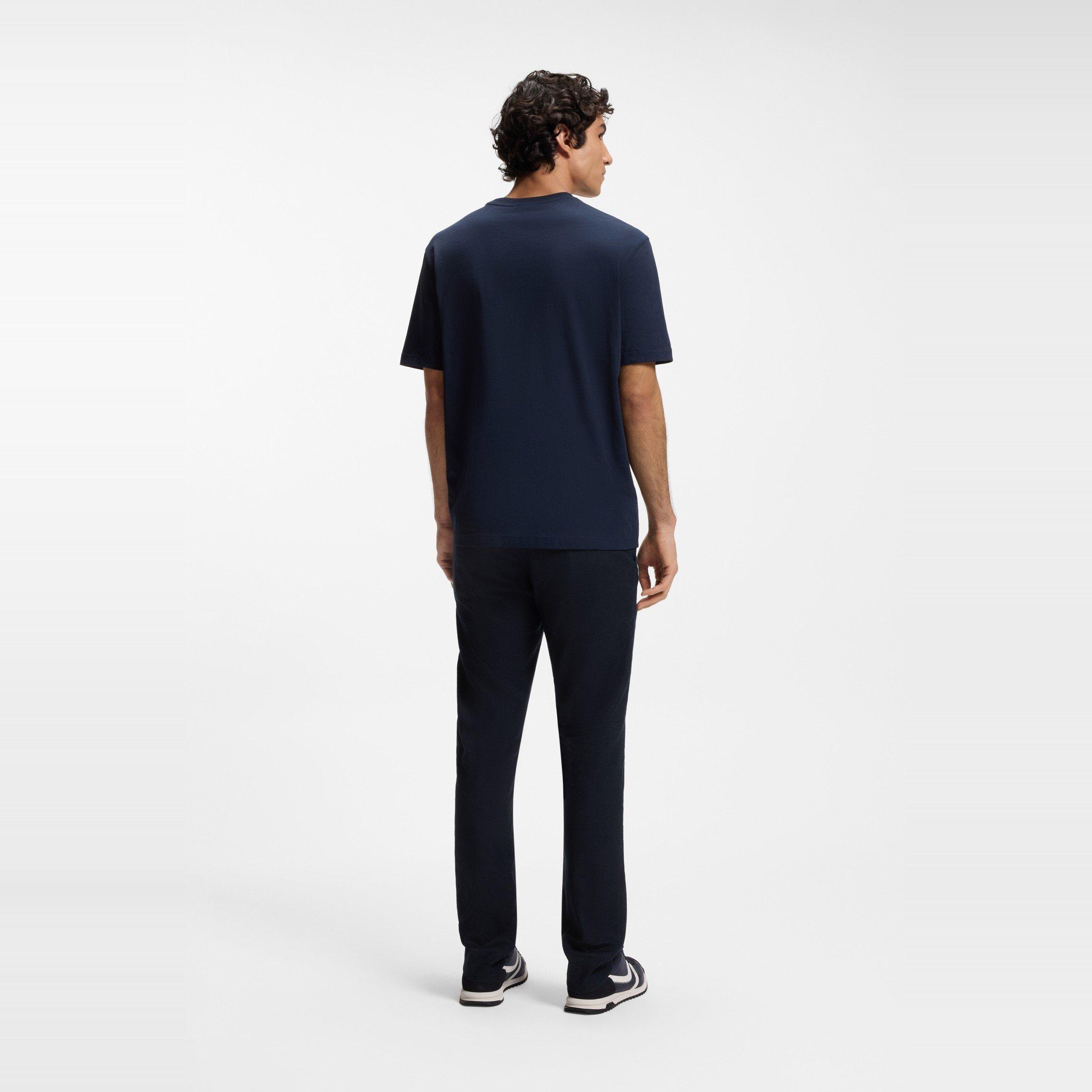 Dark Blue 404 - Boss - Mens BOSS ORANGE Straight Leg Linen Trousers - 3