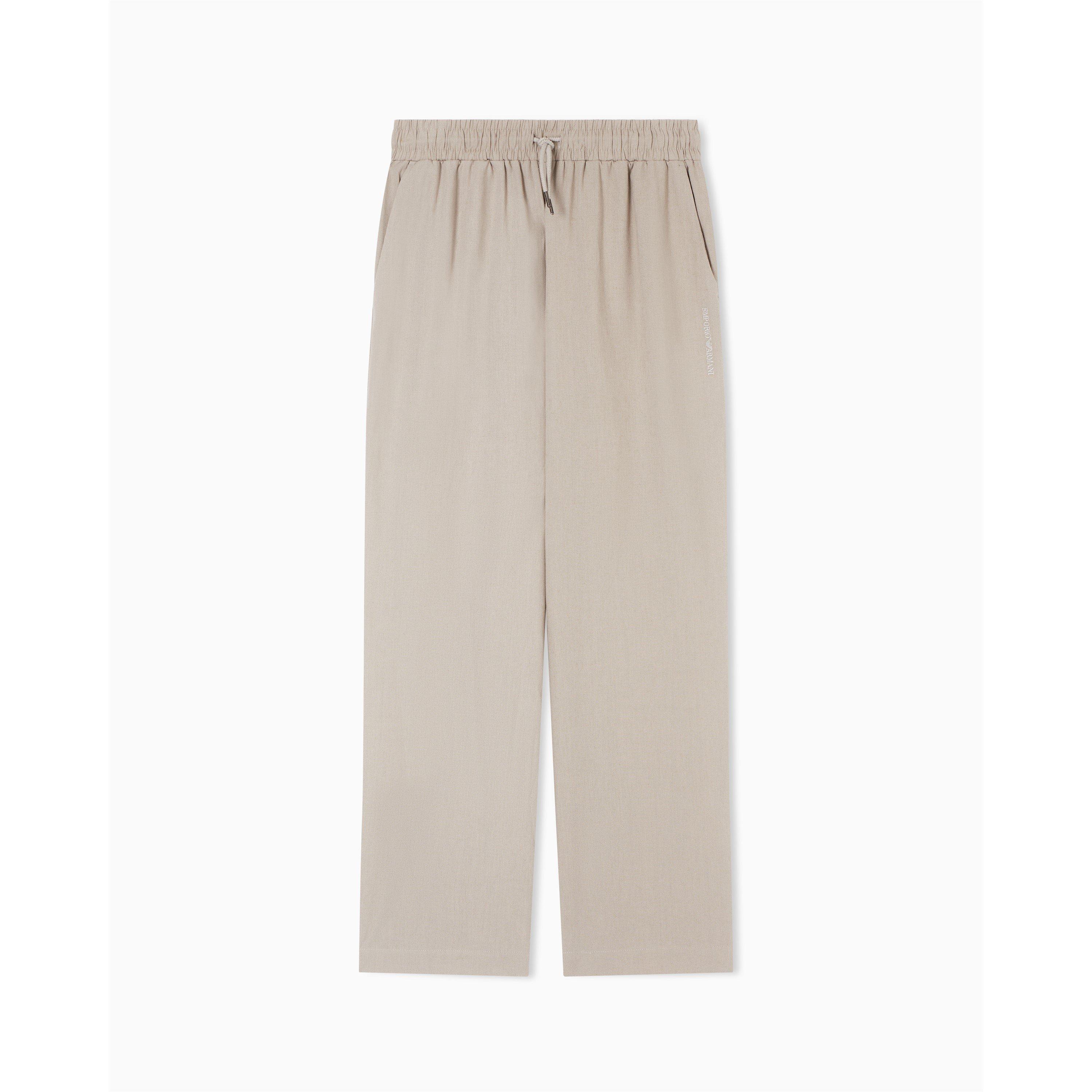 Taupe - Emporio Armani - Men's Beachwear Straight Leg Trousers - 1