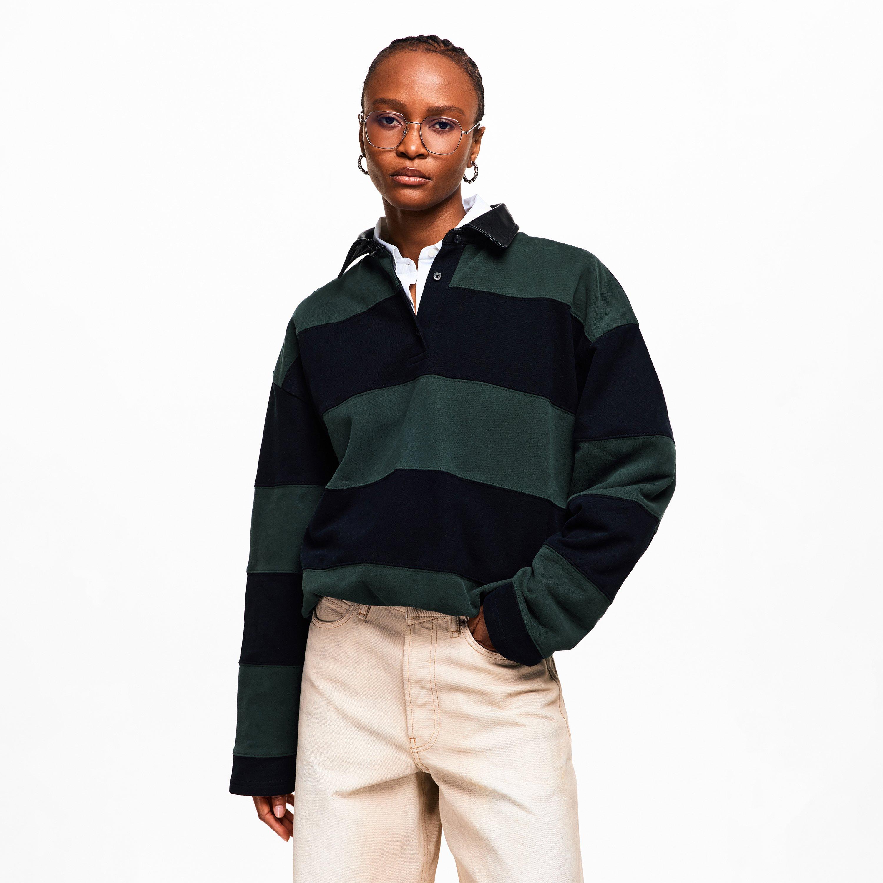 GRN BLK - Acne Studios - Women's Long Sleeve Polo Shirt - 3