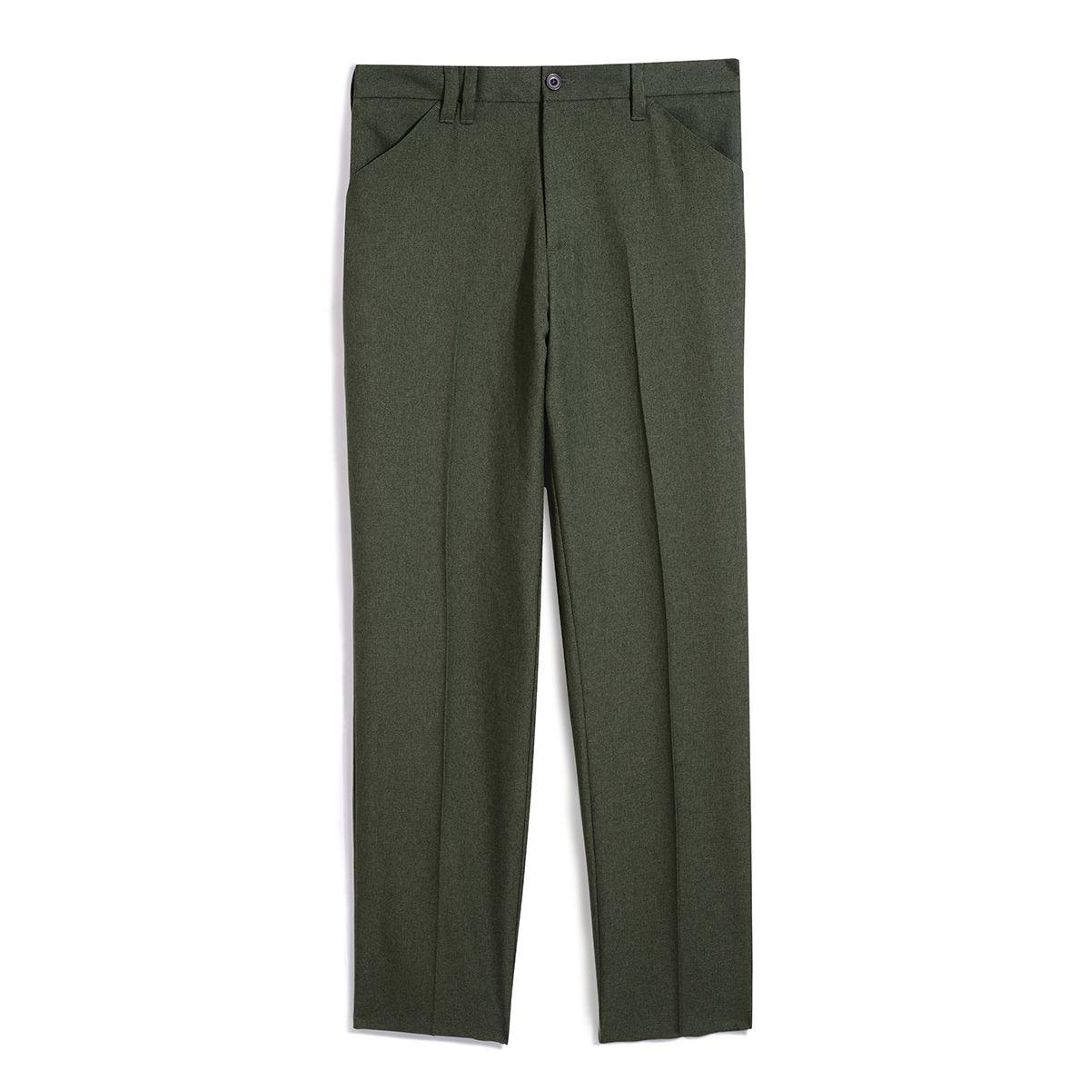 Olive Green - Farah - Ladbroke Hopsack Trousers Mens - 1