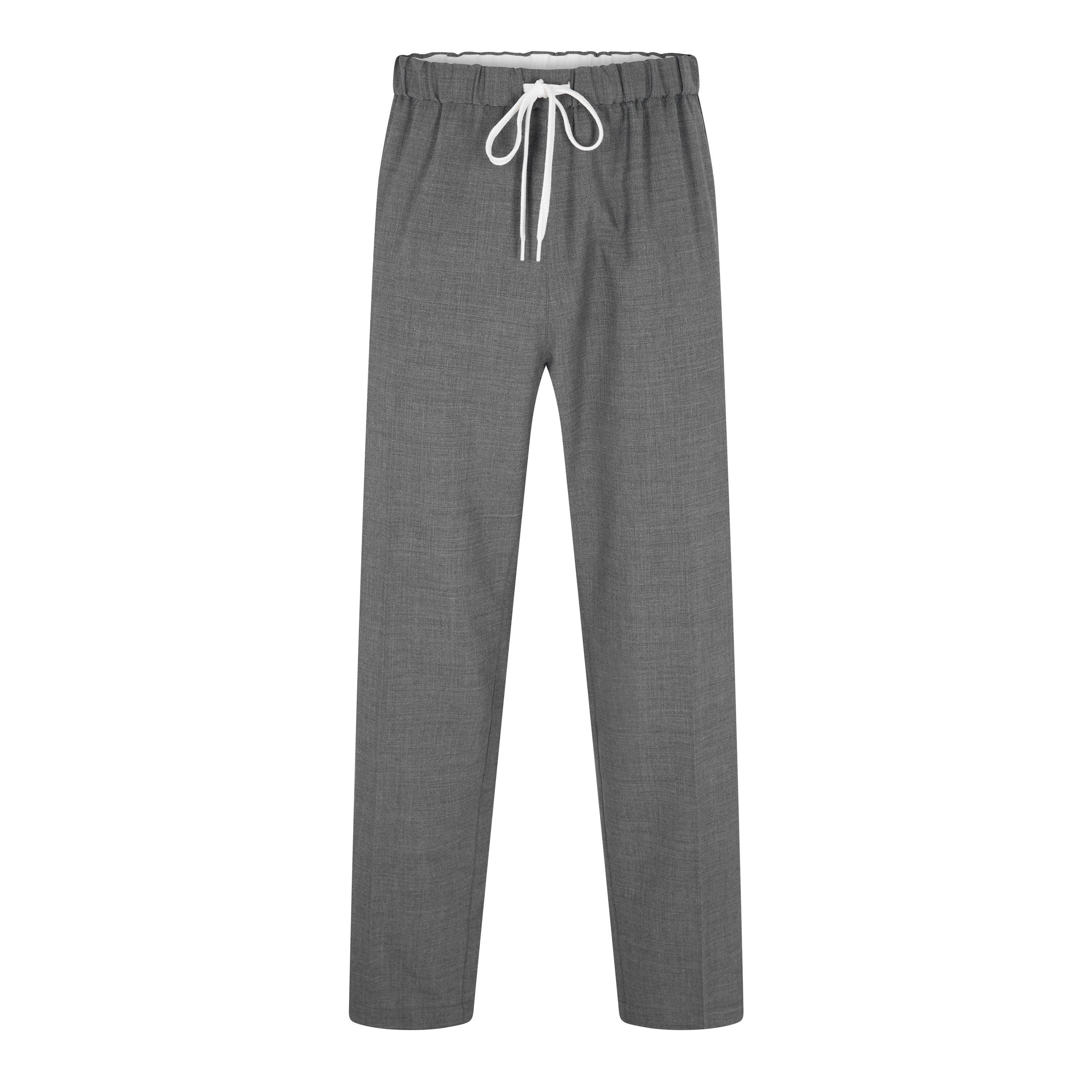 Dark Grey Mel - MM6 Maison Margiela - Men's Wool Straight Leg Trousers - 1