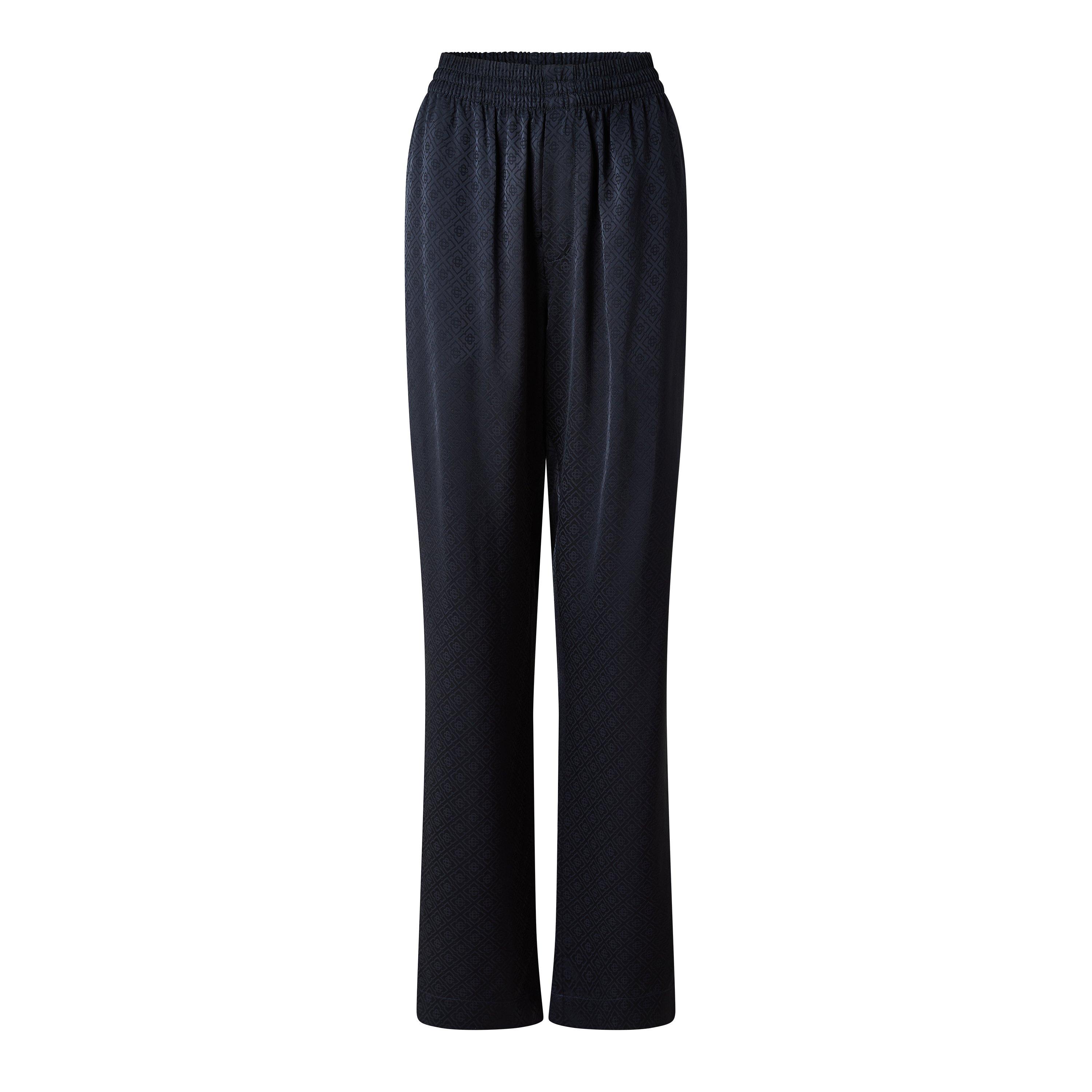 Casablanca Men's Mono Silk Straight Leg Trousers - Dark Navy - Medium