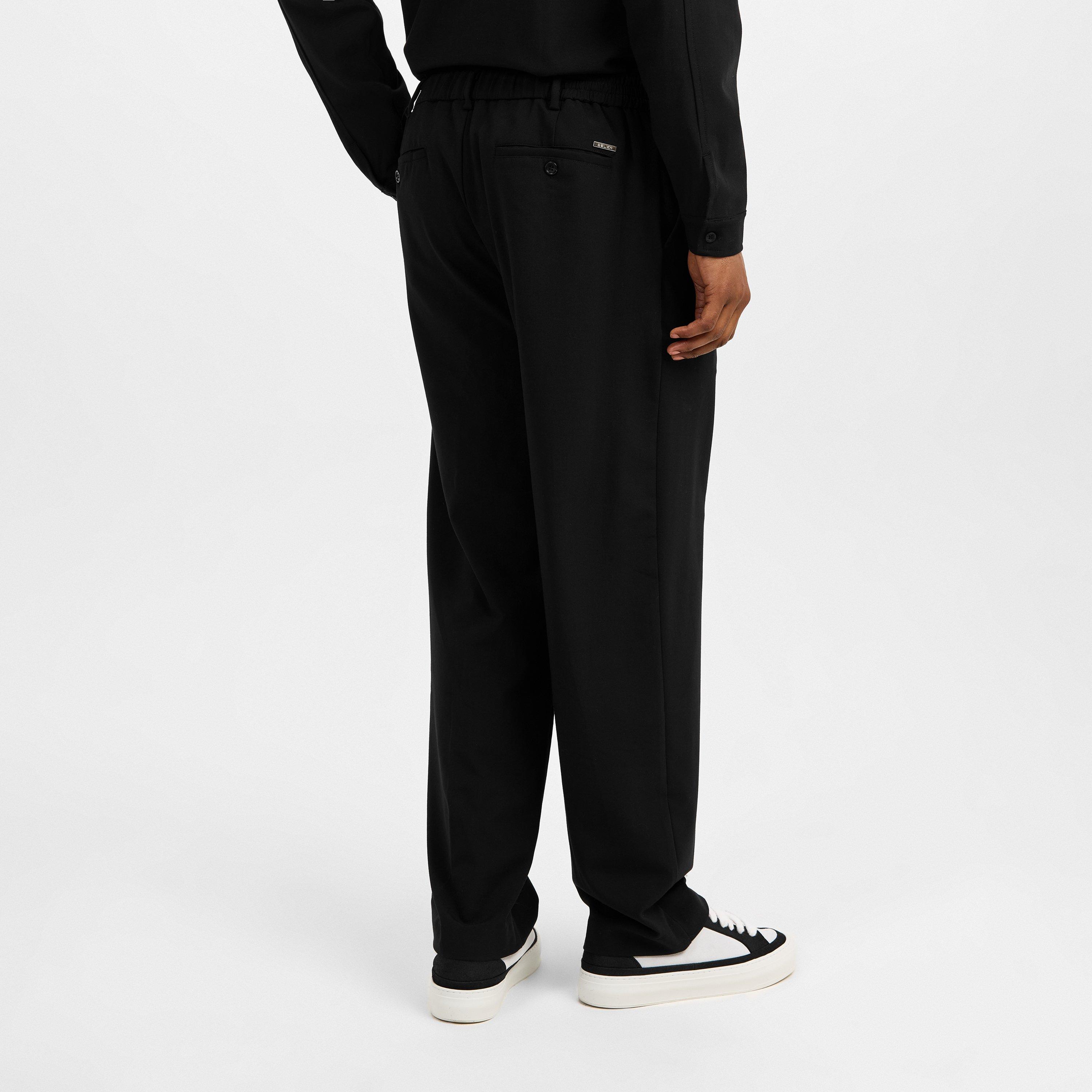 Black - BELIER - Men's RelaxFit Straight Leg Trousers - 4