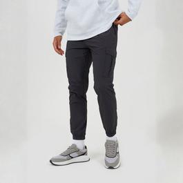 Brave Soul Mnes Grey Taslan Cargo Trousers with Elasticated Cuffs