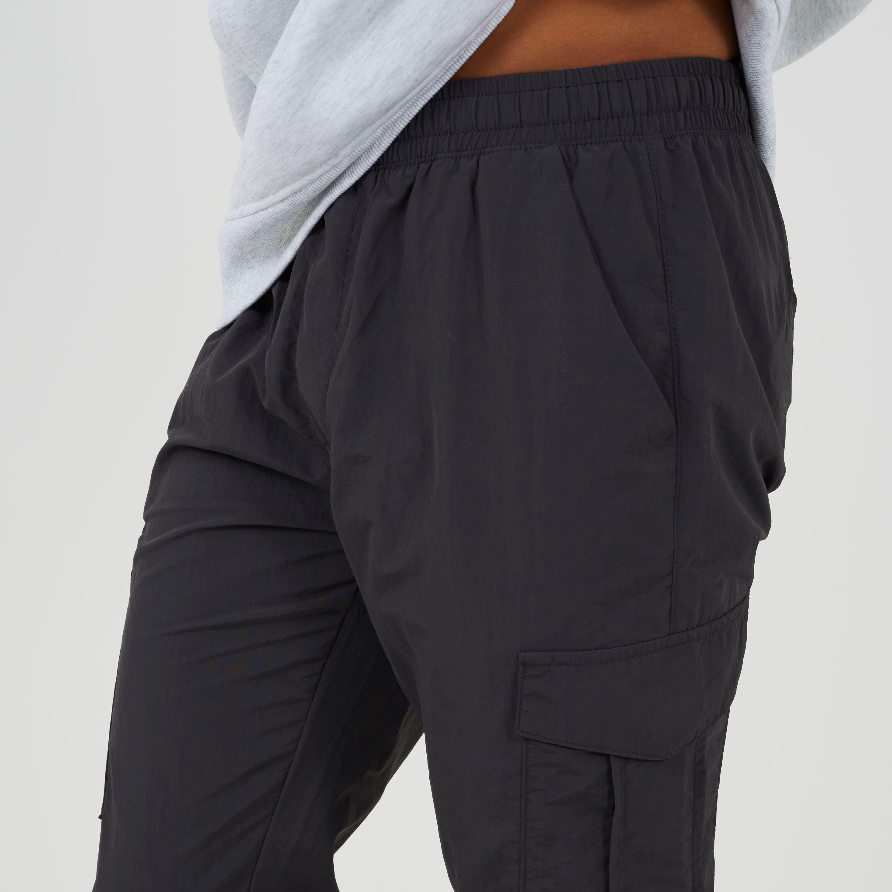 Dark Grey - Brave Soul - Mnes Grey Taslan Cargo Trousers with Elasticated Cuffs - 3