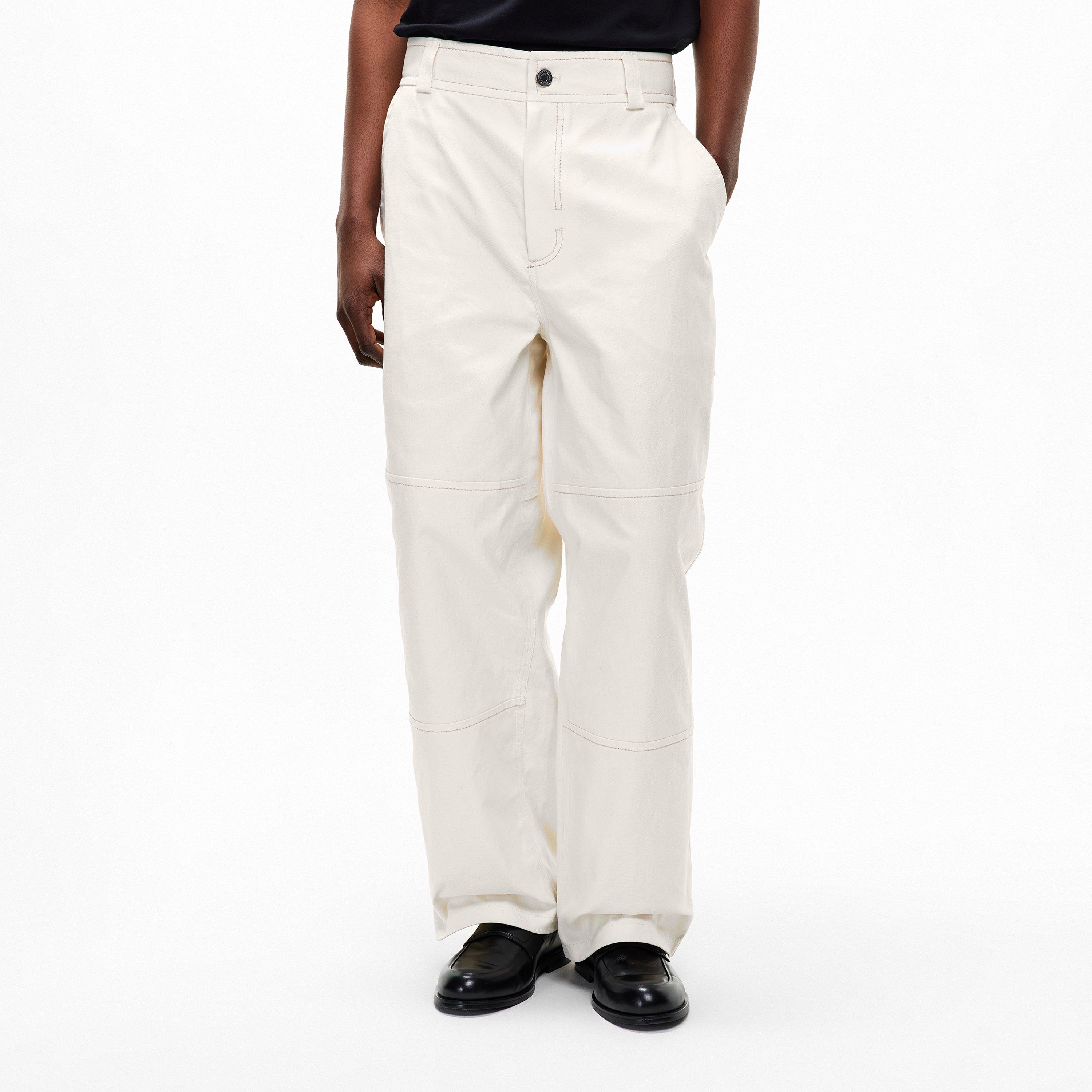 White Cream - Ami Paris - Men's Worker Pant Straight Leg Trousers - 3