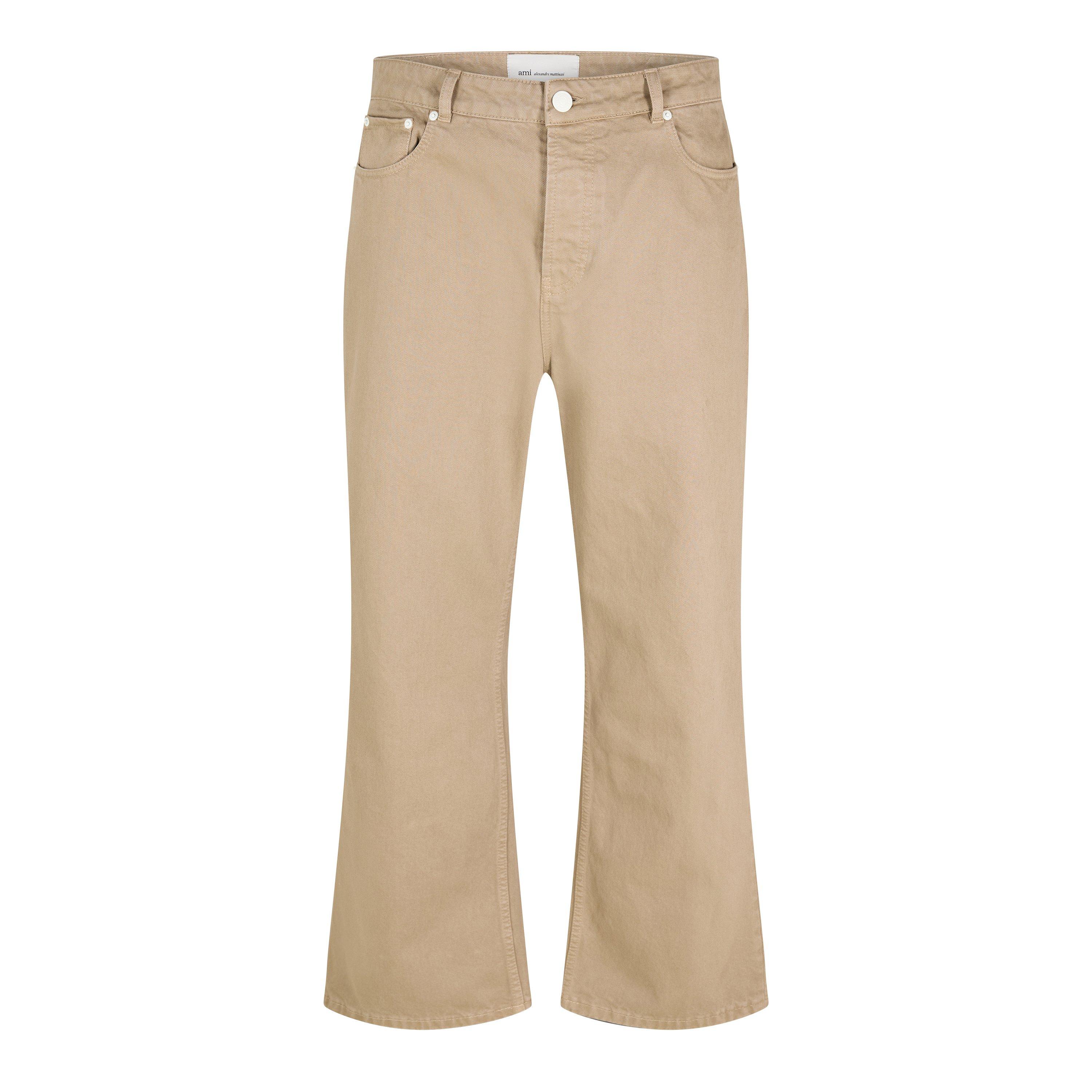 Ami Paris Men's Straight Leg Trousers - Beige - Size S (30)