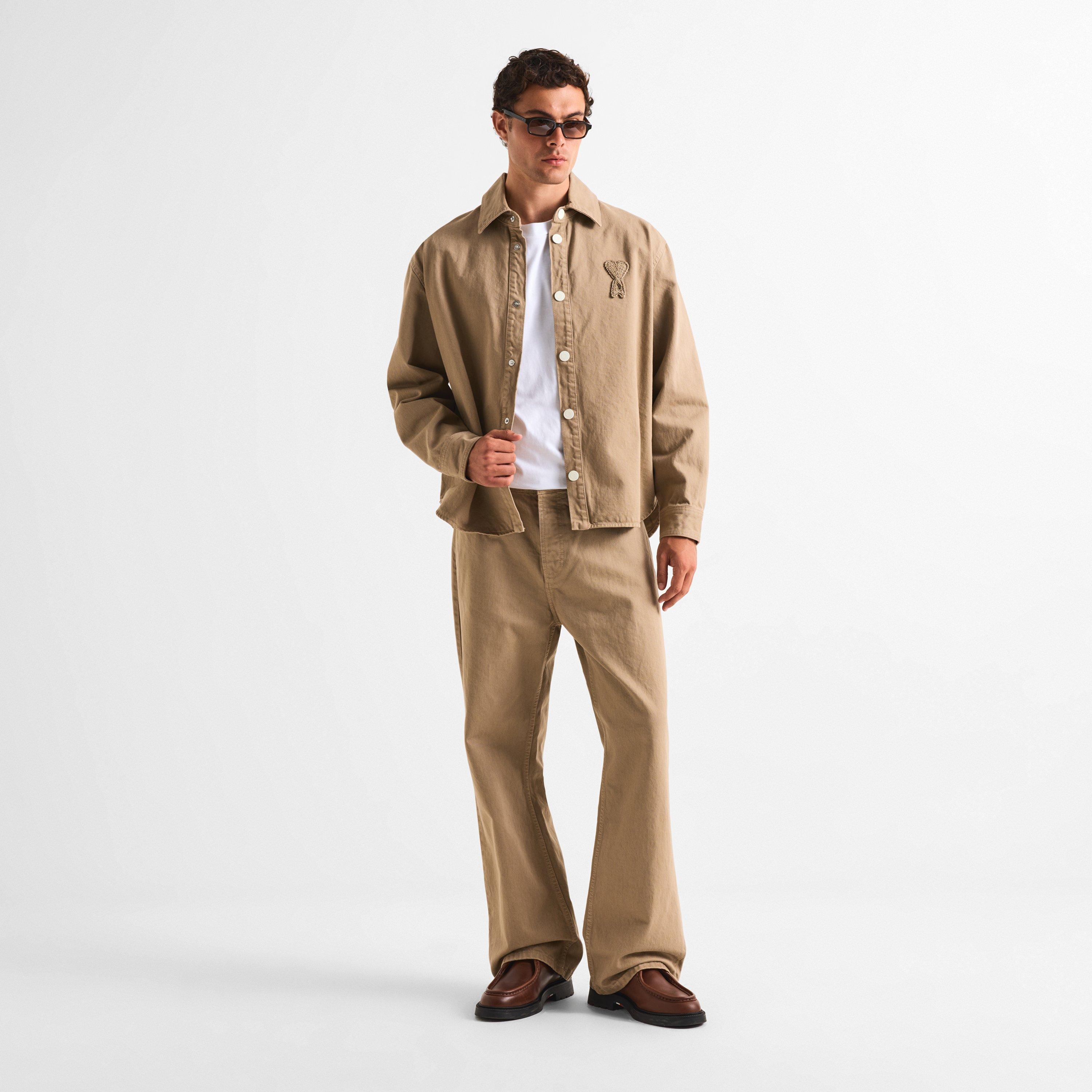 Beige - Ami Paris - Men's Straight Leg Trousers - 6