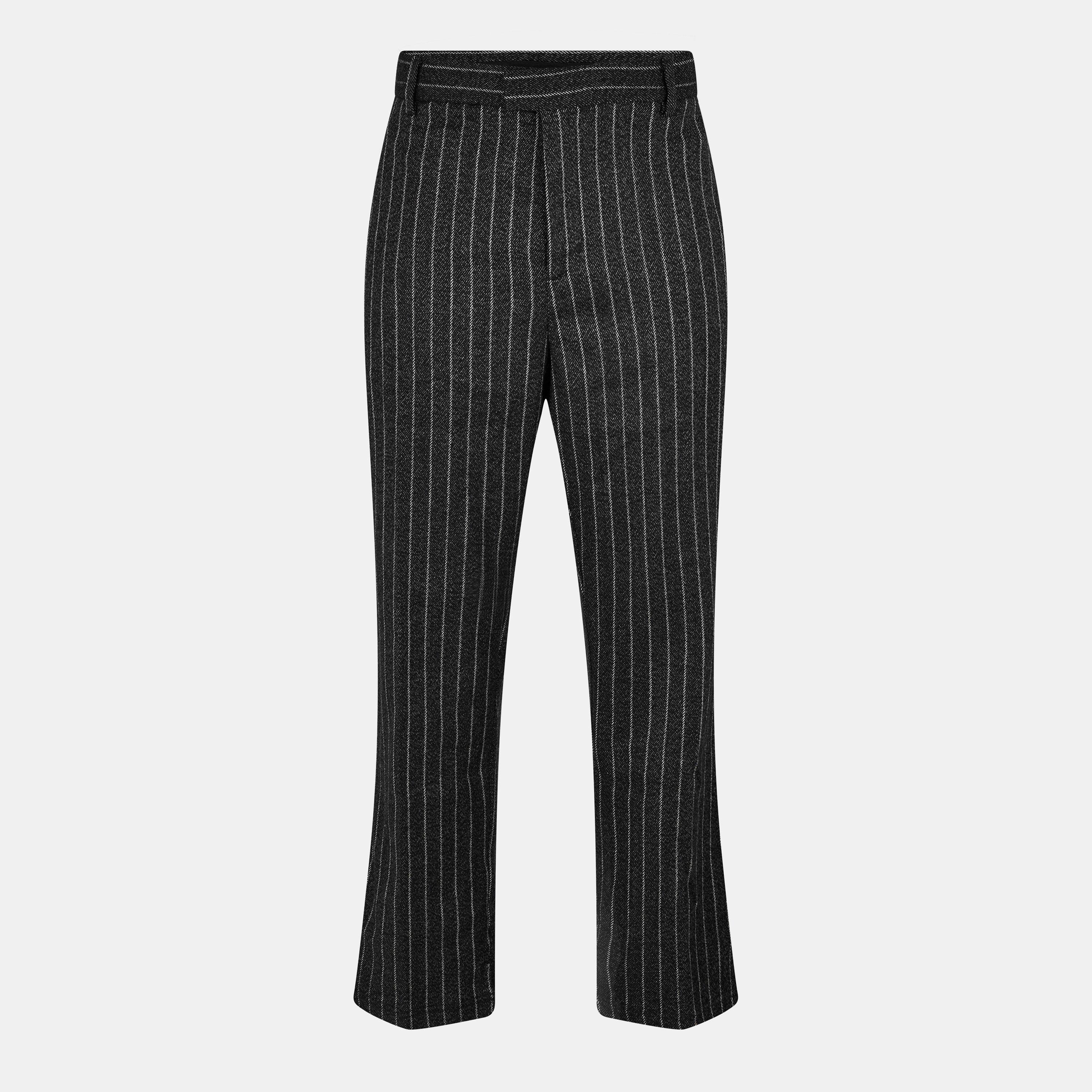 Represent Men's Stepped Straight Leg Trousers - Black Pinstripe - XL